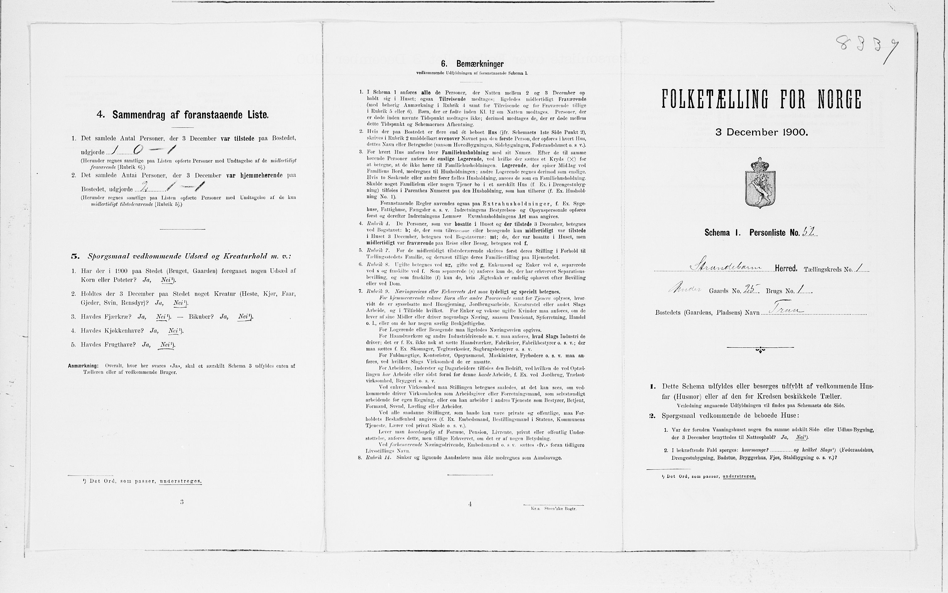 SAB, Folketelling 1900 for 1226 Strandebarm og Varaldsøy herred, 1900, s. 122