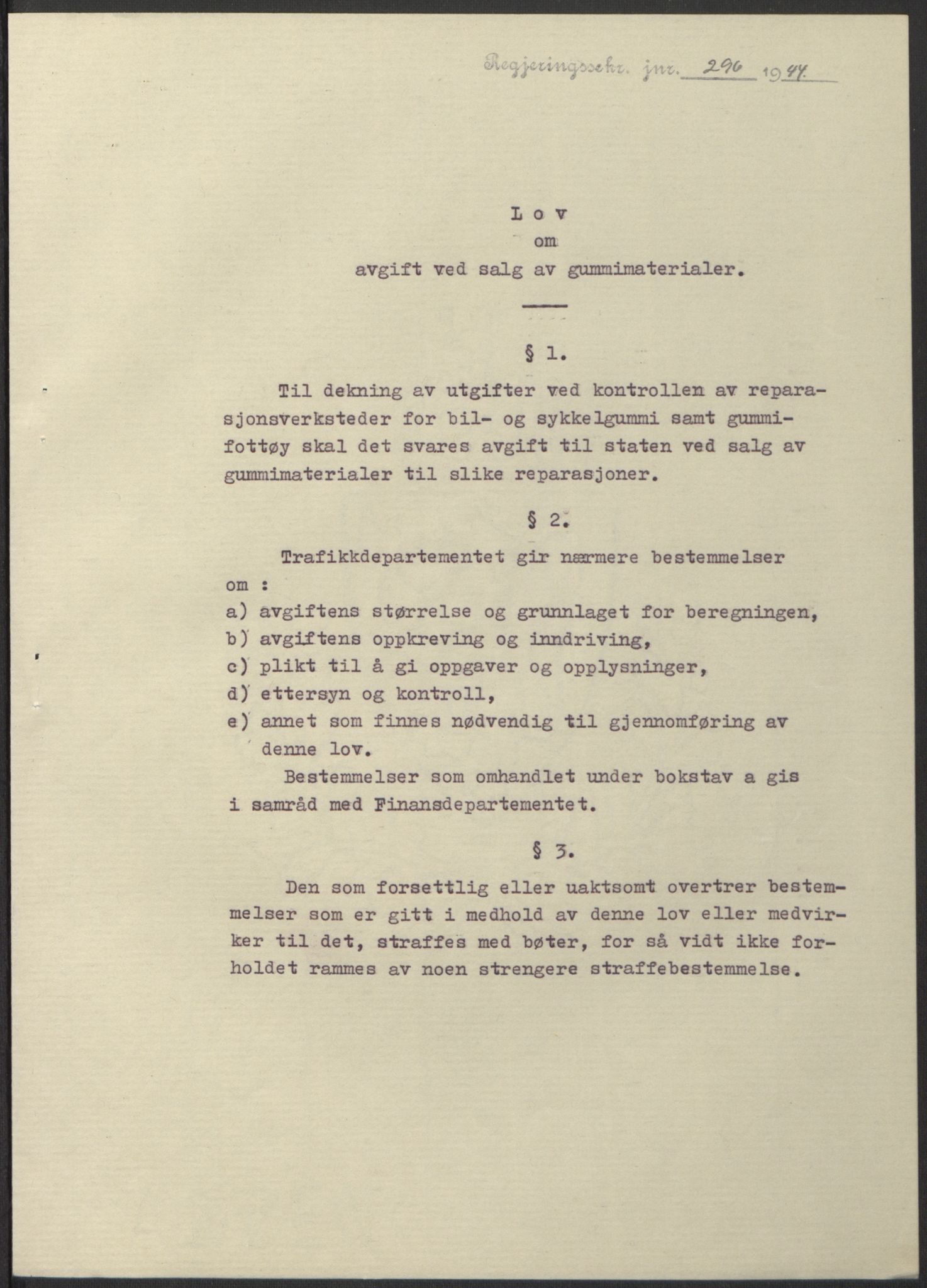 NS-administrasjonen 1940-1945 (Statsrådsekretariatet, de kommisariske statsråder mm), AV/RA-S-4279/D/Db/L0100: Lover, 1944, s. 572