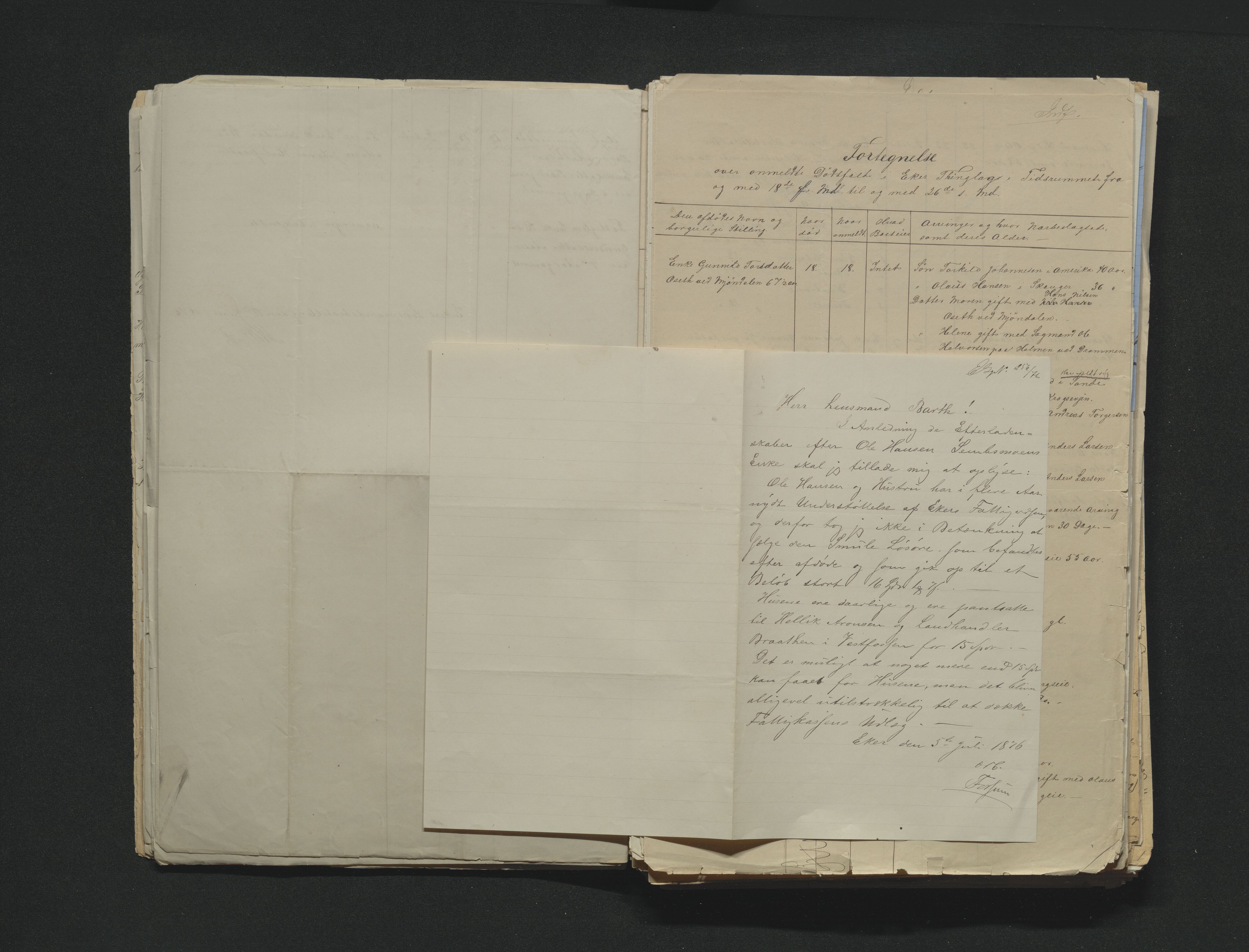 Eiker, Modum og Sigdal sorenskriveri, AV/SAKO-A-123/H/Ha/Hab/L0014: Dødsfallsmeldinger, 1874-1877, s. 383