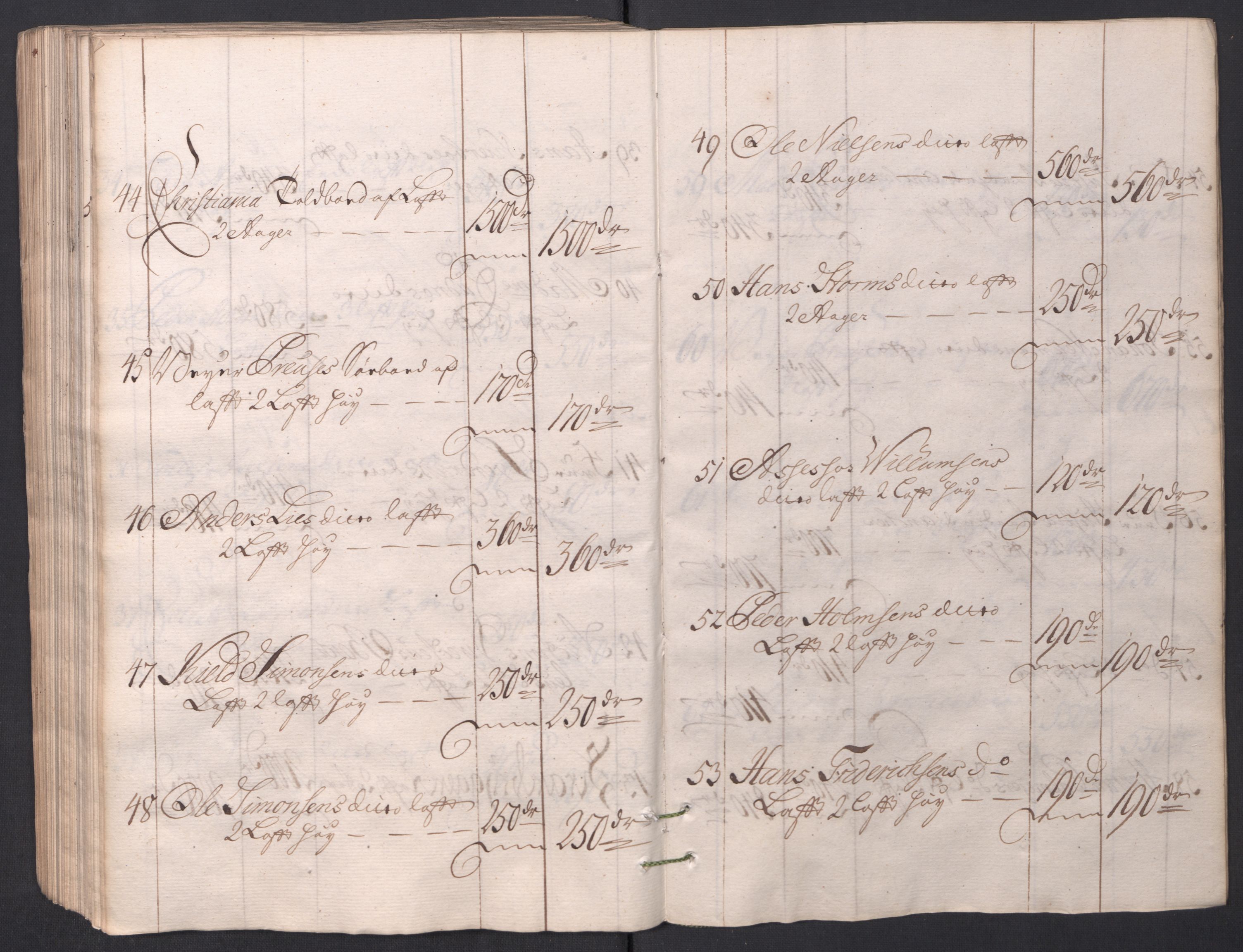 Kristiania stiftamt, AV/SAO-A-10386/I/Ia/L0001/0002: Branntakster / Christiania, 1766-1767