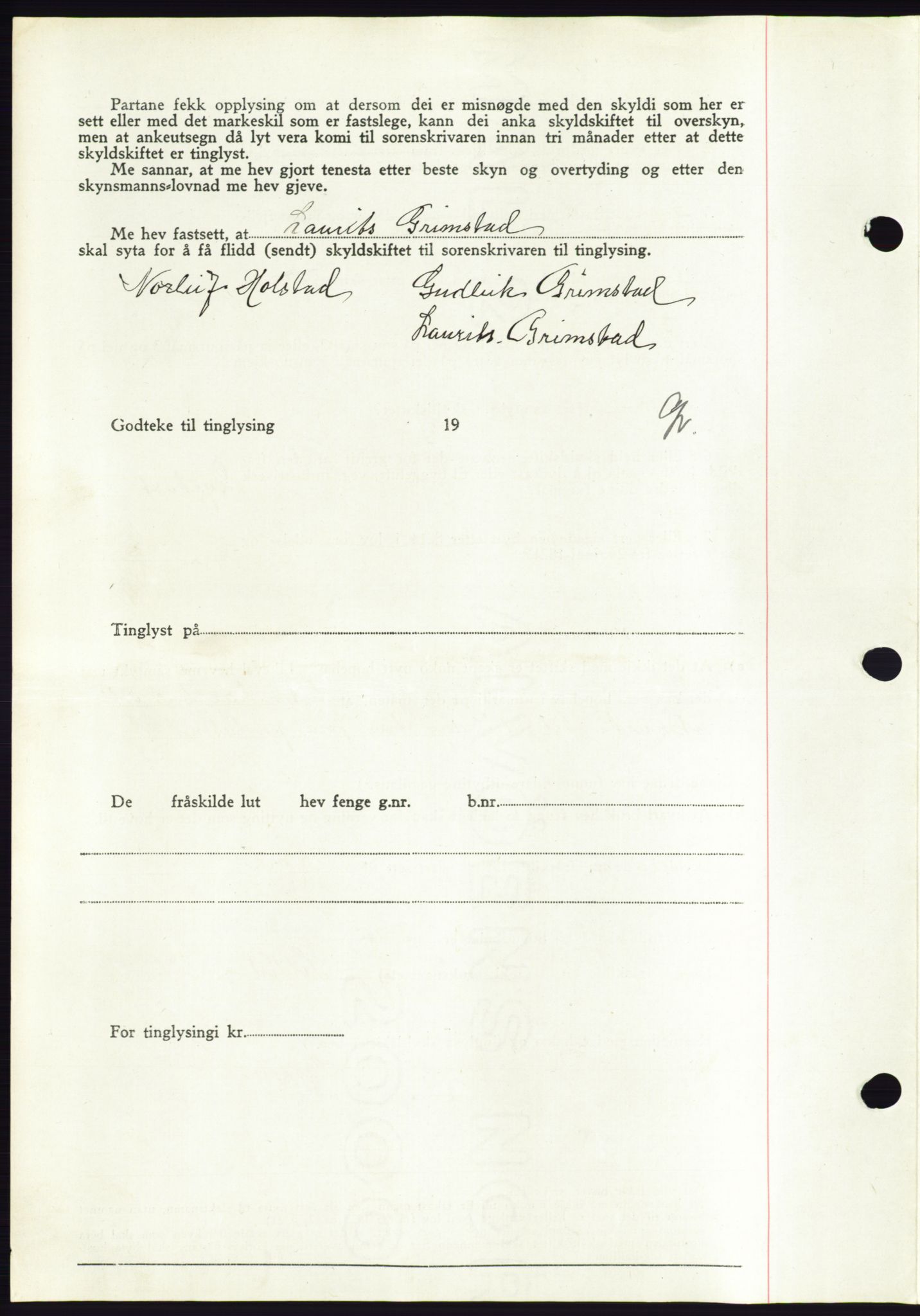 Søre Sunnmøre sorenskriveri, AV/SAT-A-4122/1/2/2C/L0077: Pantebok nr. 3A, 1945-1946, Dagboknr: 43/1946