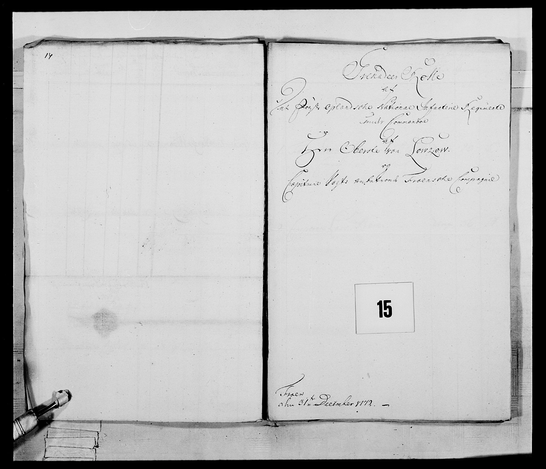 Generalitets- og kommissariatskollegiet, Det kongelige norske kommissariatskollegium, AV/RA-EA-5420/E/Eh/L0058: 1. Opplandske nasjonale infanteriregiment, 1772-1774, s. 111