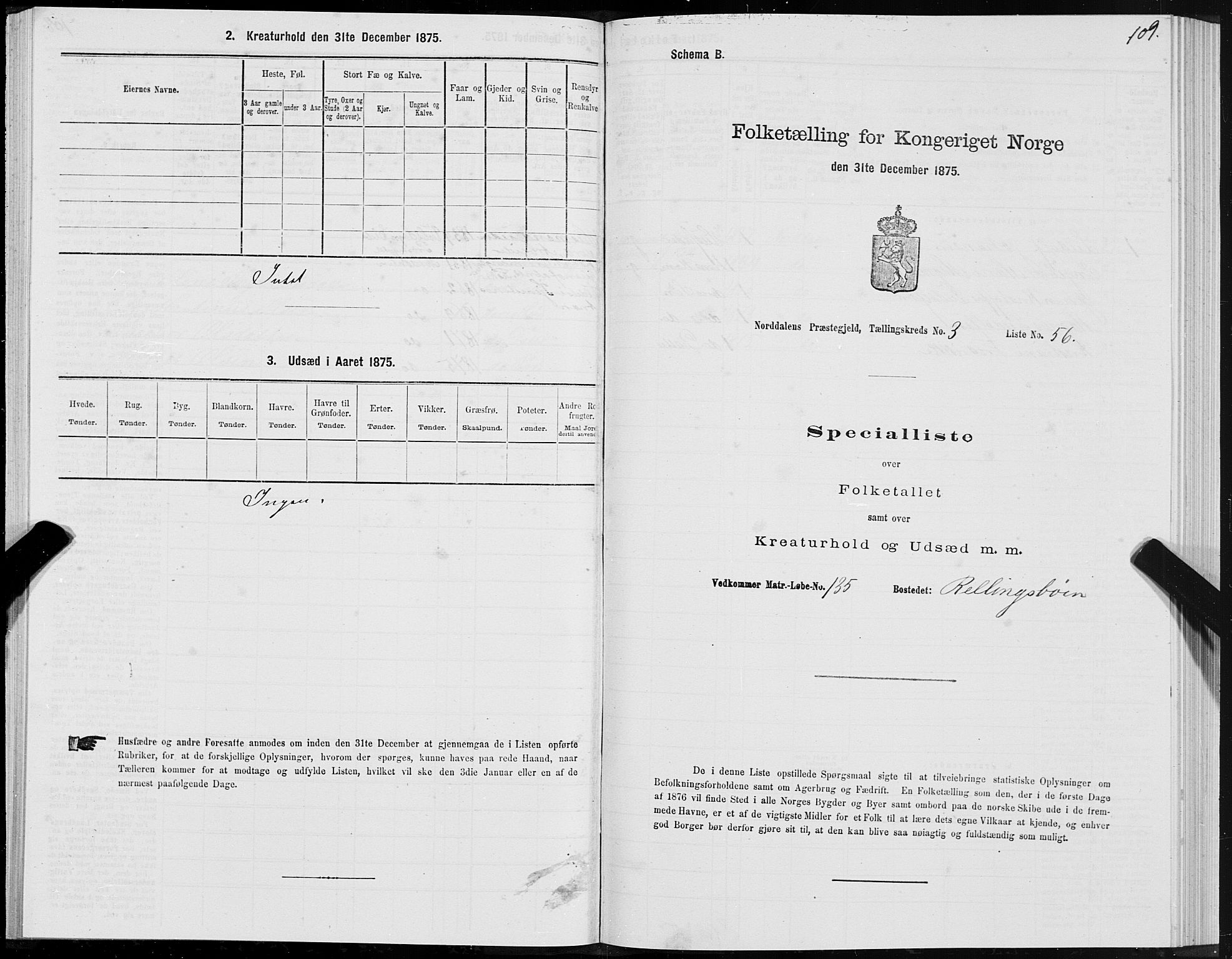 SAT, Folketelling 1875 for 1524P Norddal prestegjeld, 1875, s. 2109