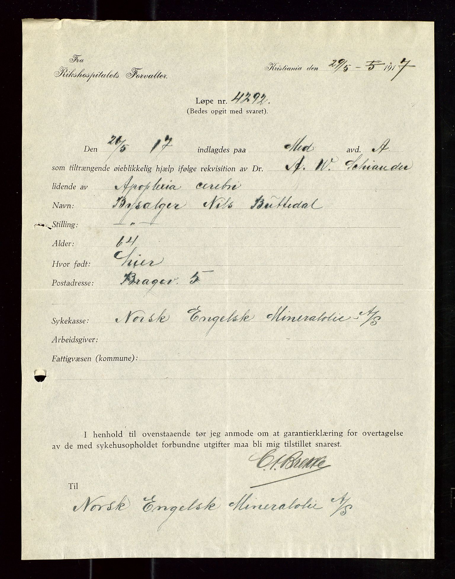 Pa 1521 - A/S Norske Shell, AV/SAST-A-101915/E/Ea/Eaa/L0020: Sjefskorrespondanse, 1917, s. 487