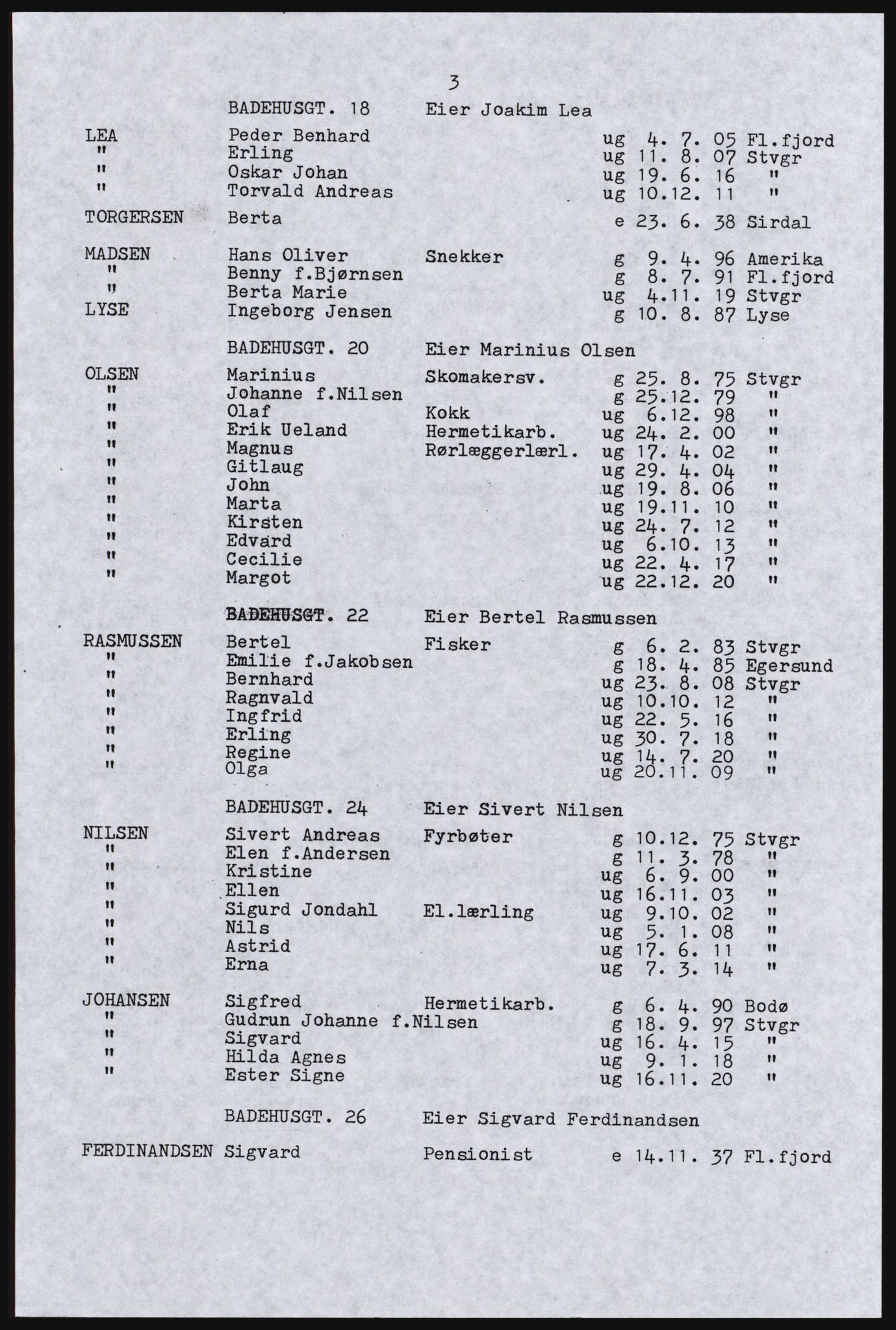 SAST, Avskrift av folketellingen 1920 for Stavanger kjøpstad, 1920, s. 507