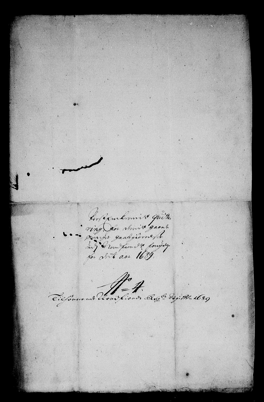 Rentekammeret inntil 1814, Reviderte regnskaper, Stiftamtstueregnskaper, Bergen stiftamt, AV/RA-EA-6043/R/Rc/L0091: Bergen stiftamt, 1689