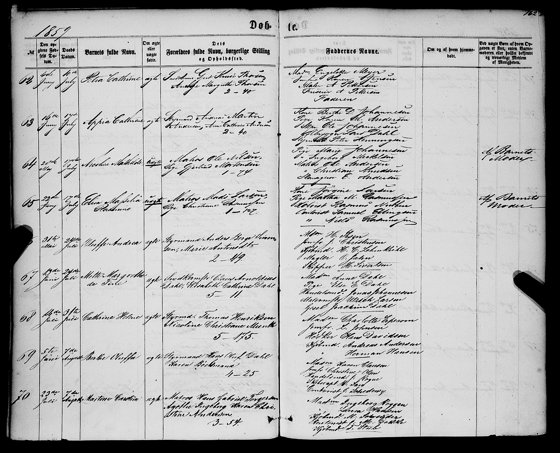 Nykirken Sokneprestembete, AV/SAB-A-77101/H/Haa/L0015: Ministerialbok nr. B 2, 1858-1869, s. 162