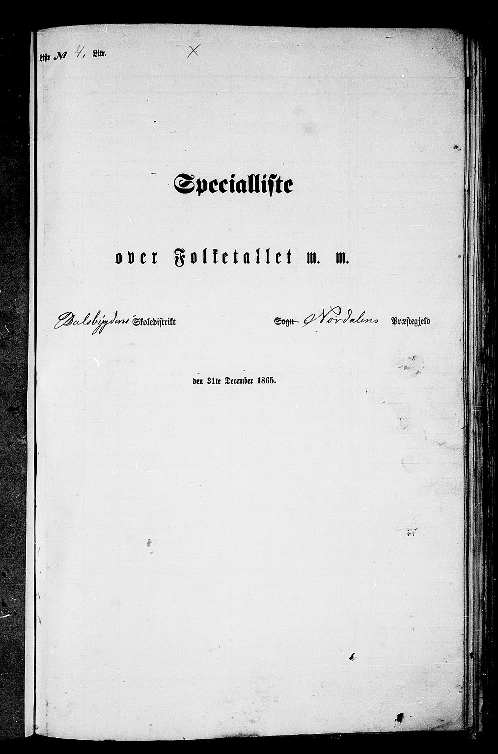 RA, Folketelling 1865 for 1524P Norddal prestegjeld, 1865, s. 63