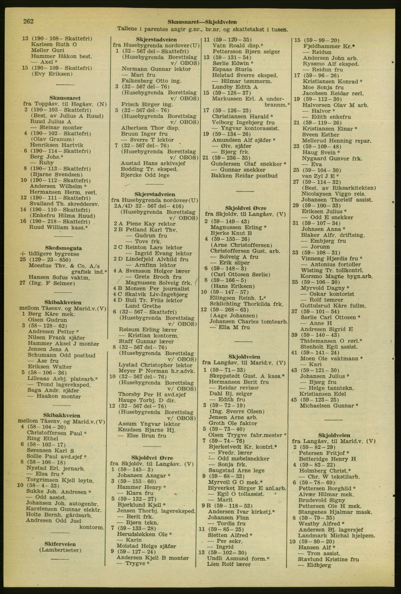 Kristiania/Oslo adressebok, PUBL/-, 1956-1957, s. 262