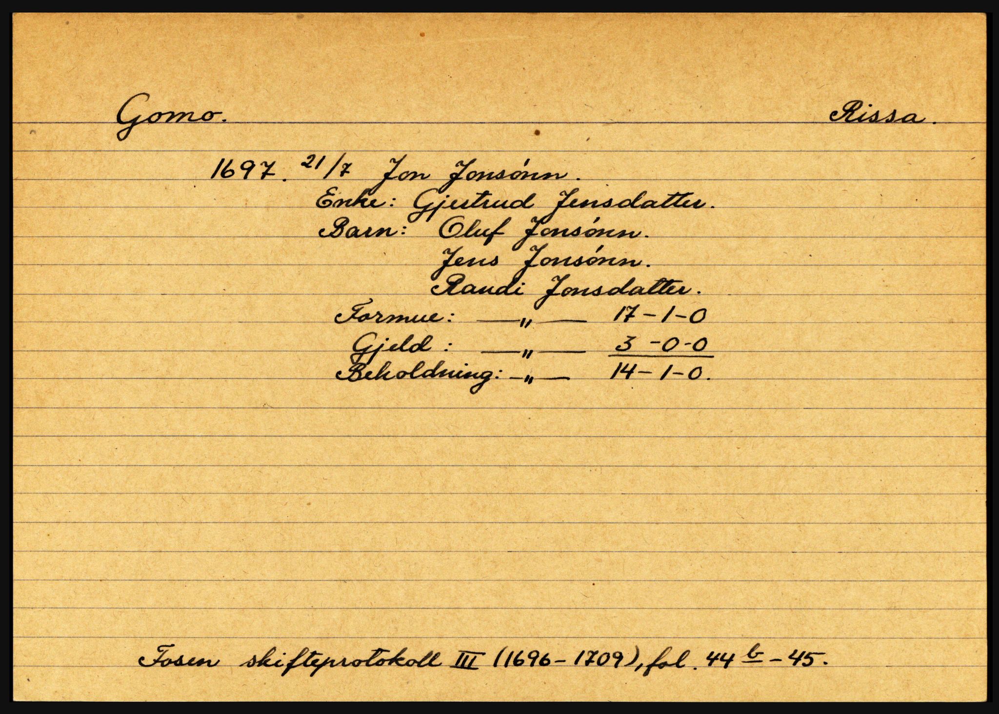 Fosen sorenskriveri, AV/SAT-A-1107/1/3, 1681-1823, s. 1925