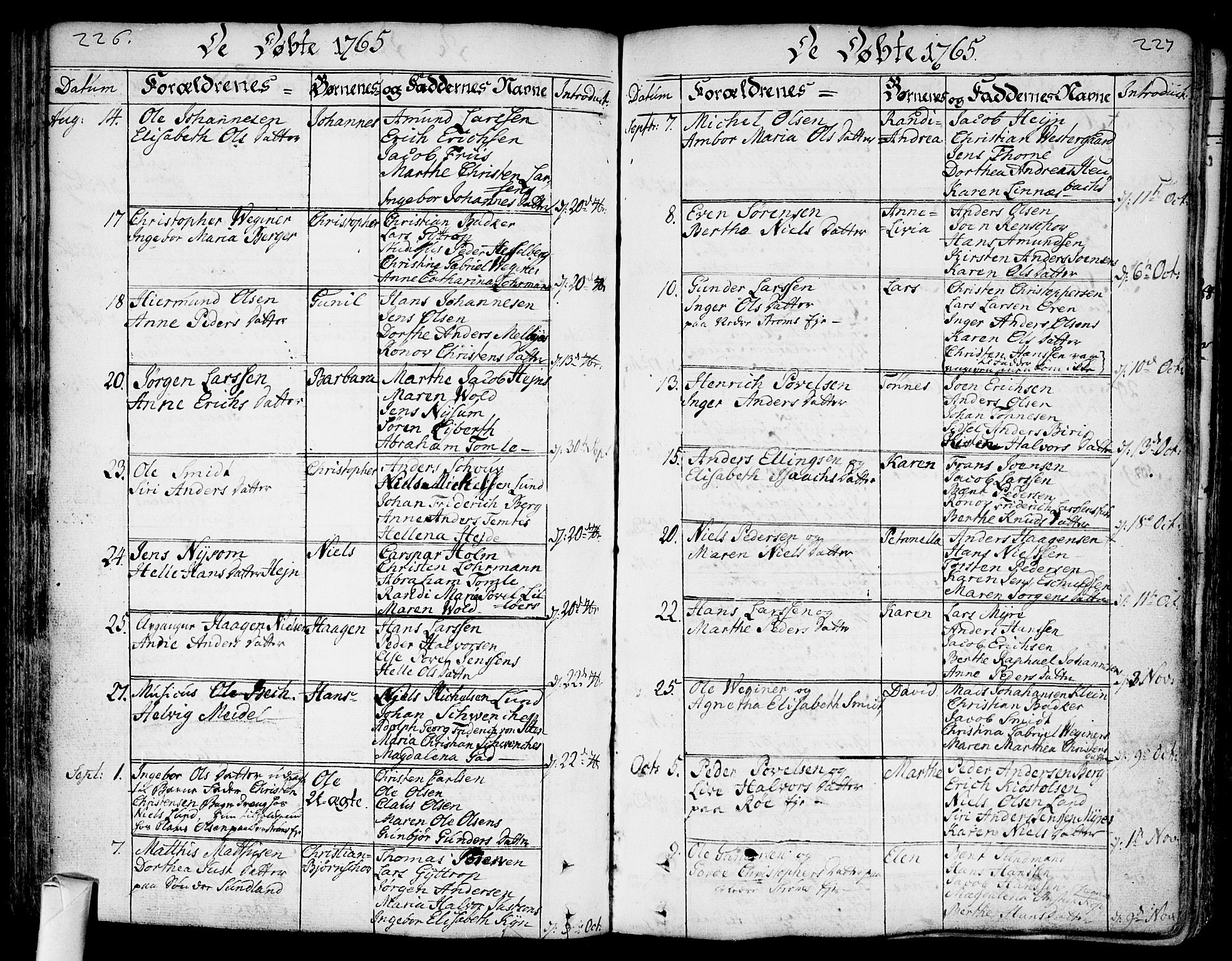 Bragernes kirkebøker, SAKO/A-6/F/Fa/L0005: Ministerialbok nr. I 5, 1759-1781, s. 226-227