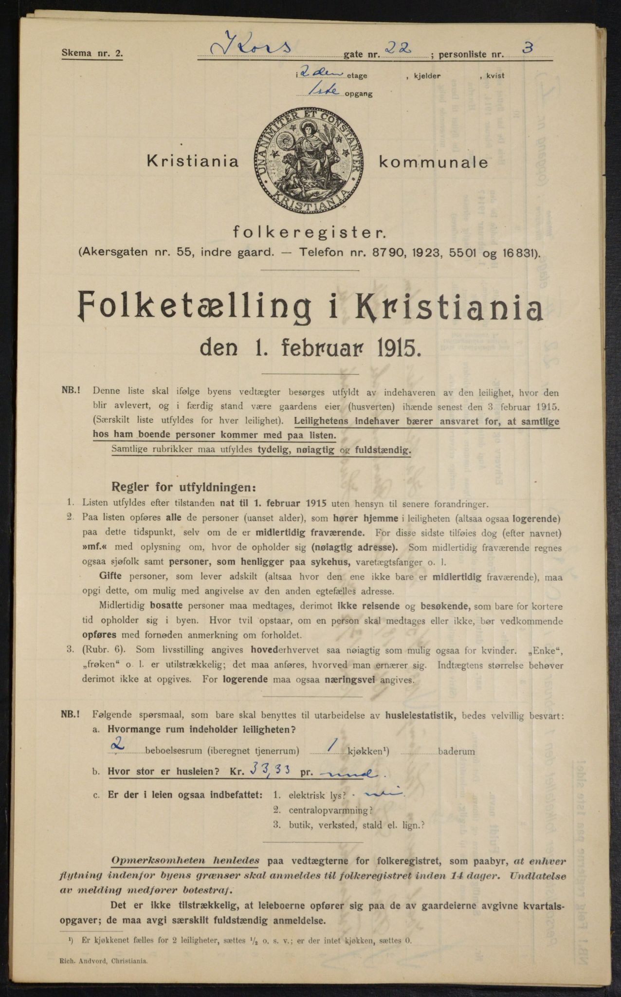 OBA, Kommunal folketelling 1.2.1915 for Kristiania, 1915, s. 53155