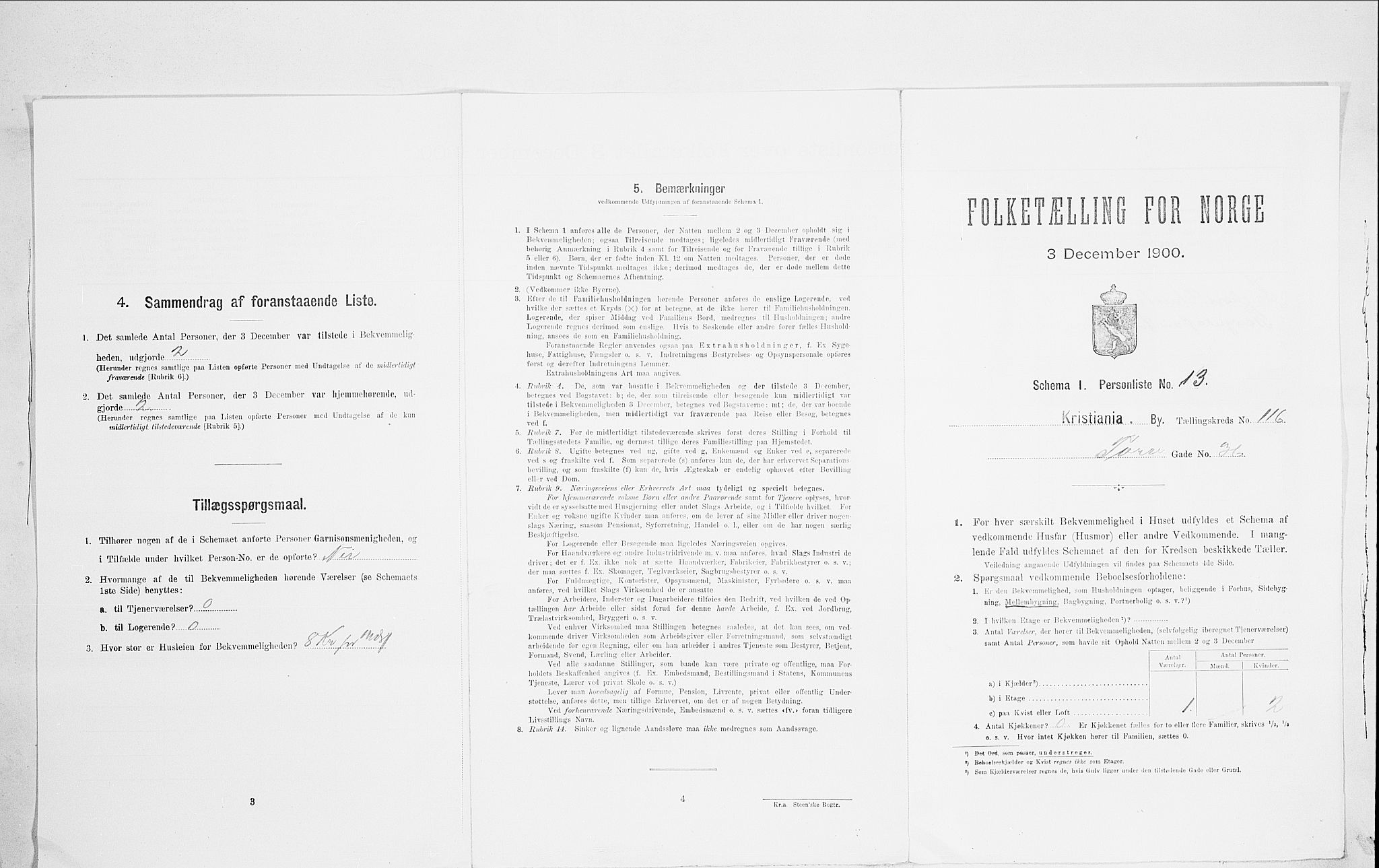 SAO, Folketelling 1900 for 0301 Kristiania kjøpstad, 1900, s. 103329
