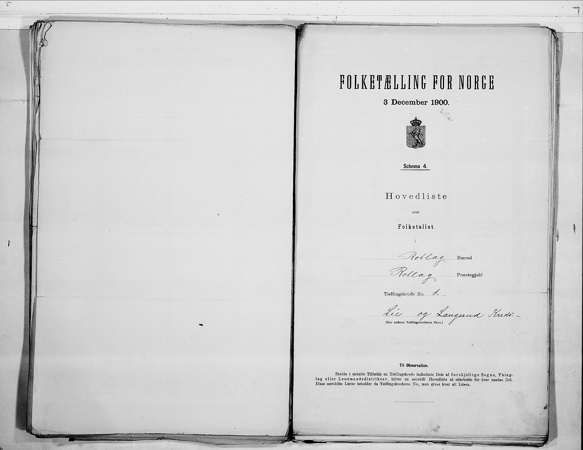 RA, Folketelling 1900 for 0632 Rollag herred, 1900, s. 4