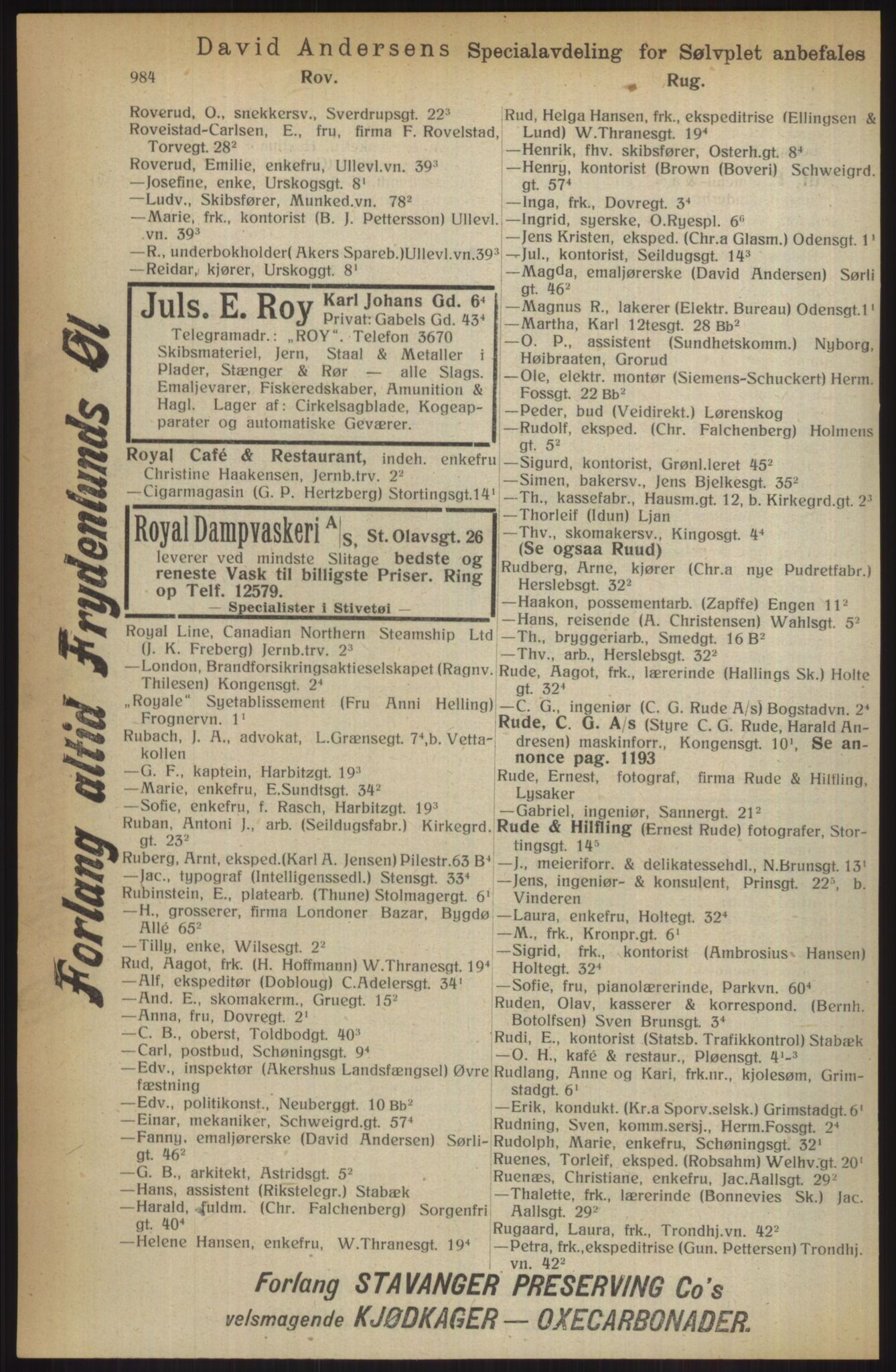 Kristiania/Oslo adressebok, PUBL/-, 1914, s. 984