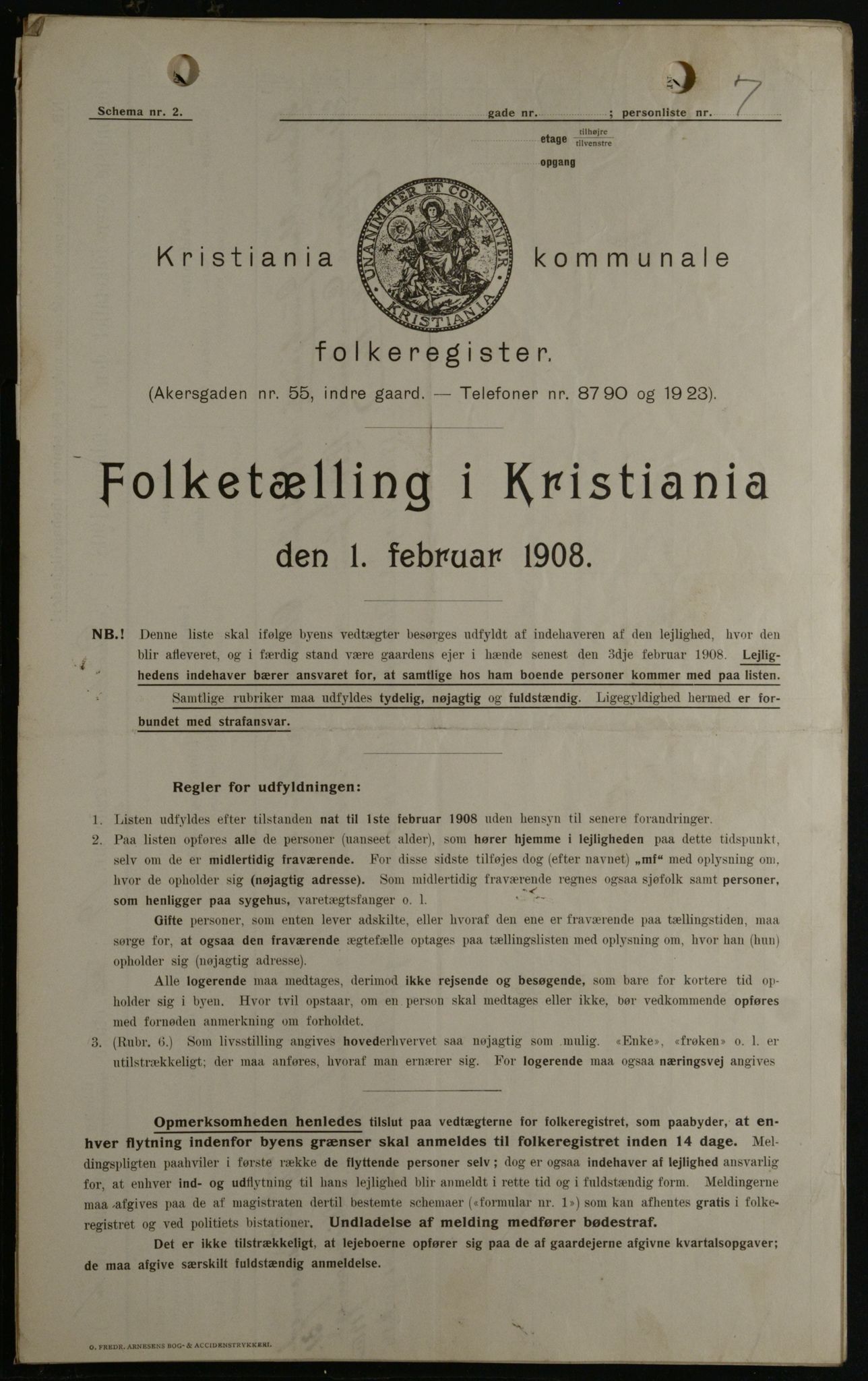 OBA, Kommunal folketelling 1.2.1908 for Kristiania kjøpstad, 1908, s. 14667