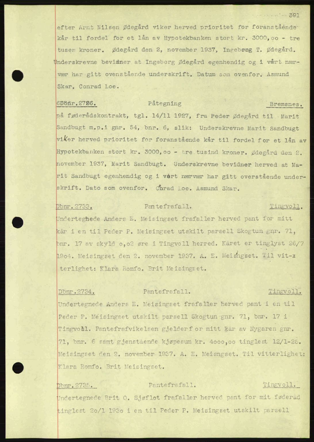 Nordmøre sorenskriveri, SAT/A-4132/1/2/2Ca: Pantebok nr. C80, 1936-1939, Dagboknr: 2726/1937