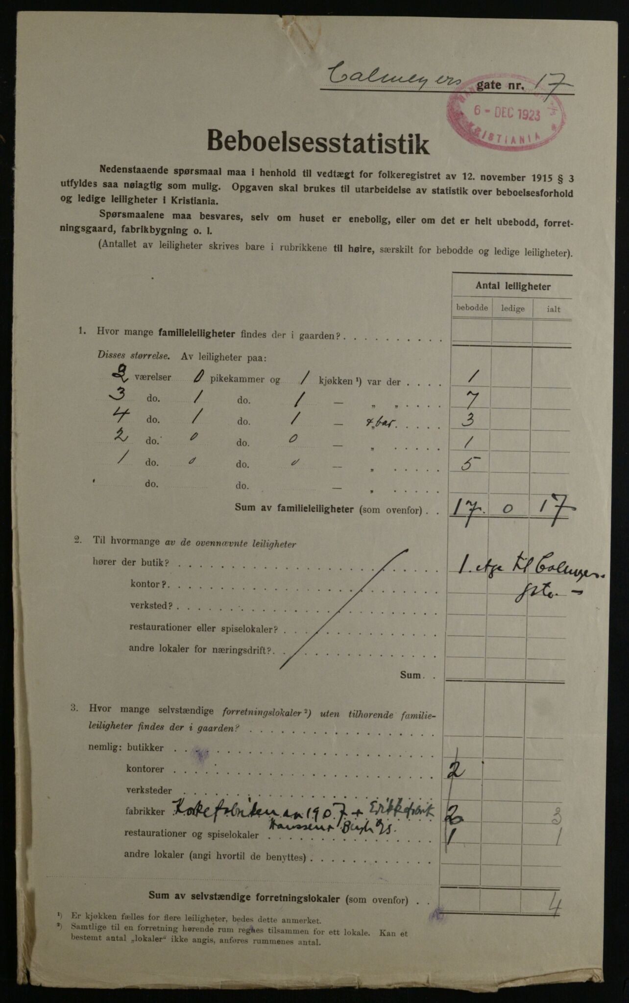 OBA, Kommunal folketelling 1.12.1923 for Kristiania, 1923, s. 12765