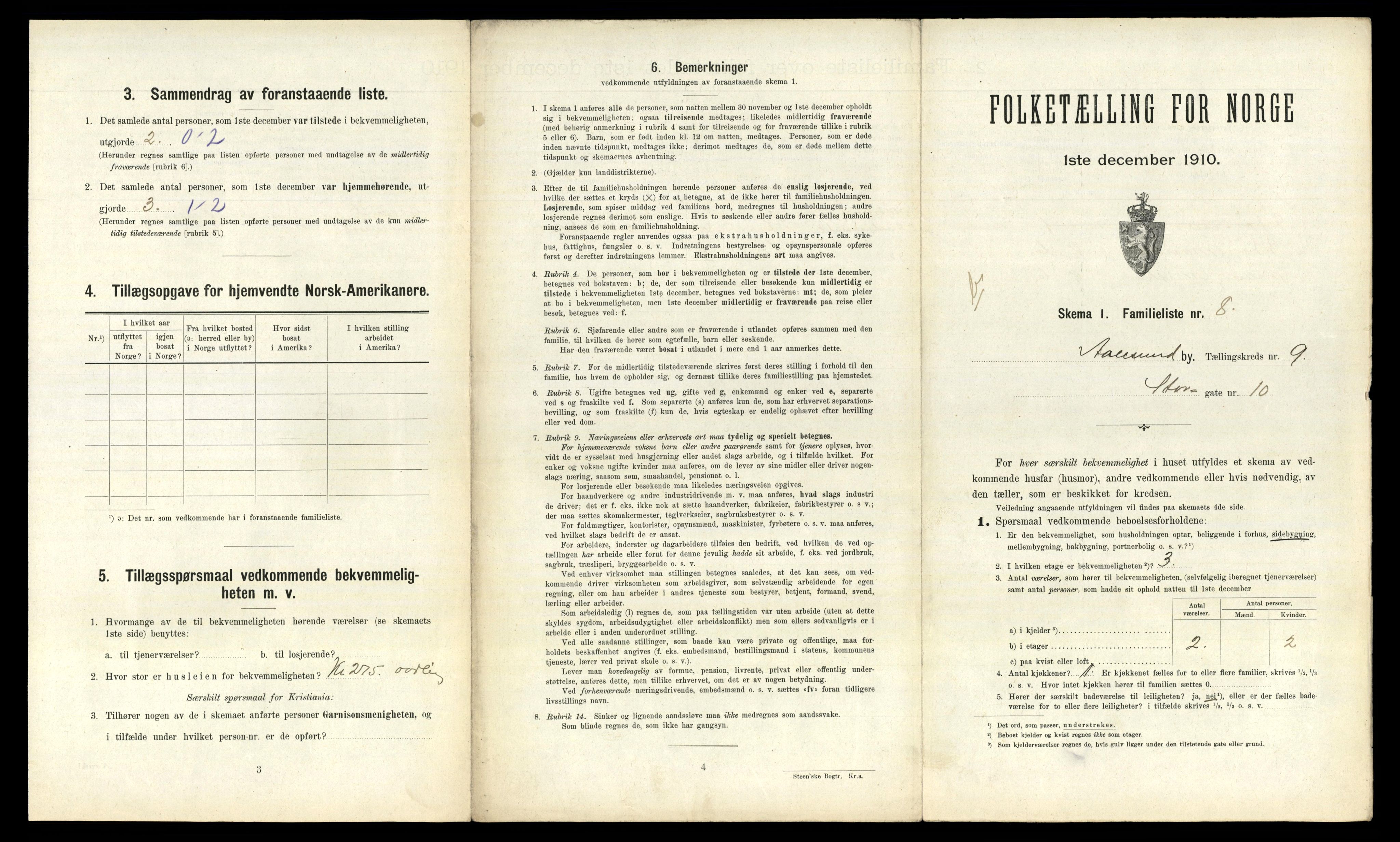 RA, Folketelling 1910 for 1501 Ålesund kjøpstad, 1910, s. 3705