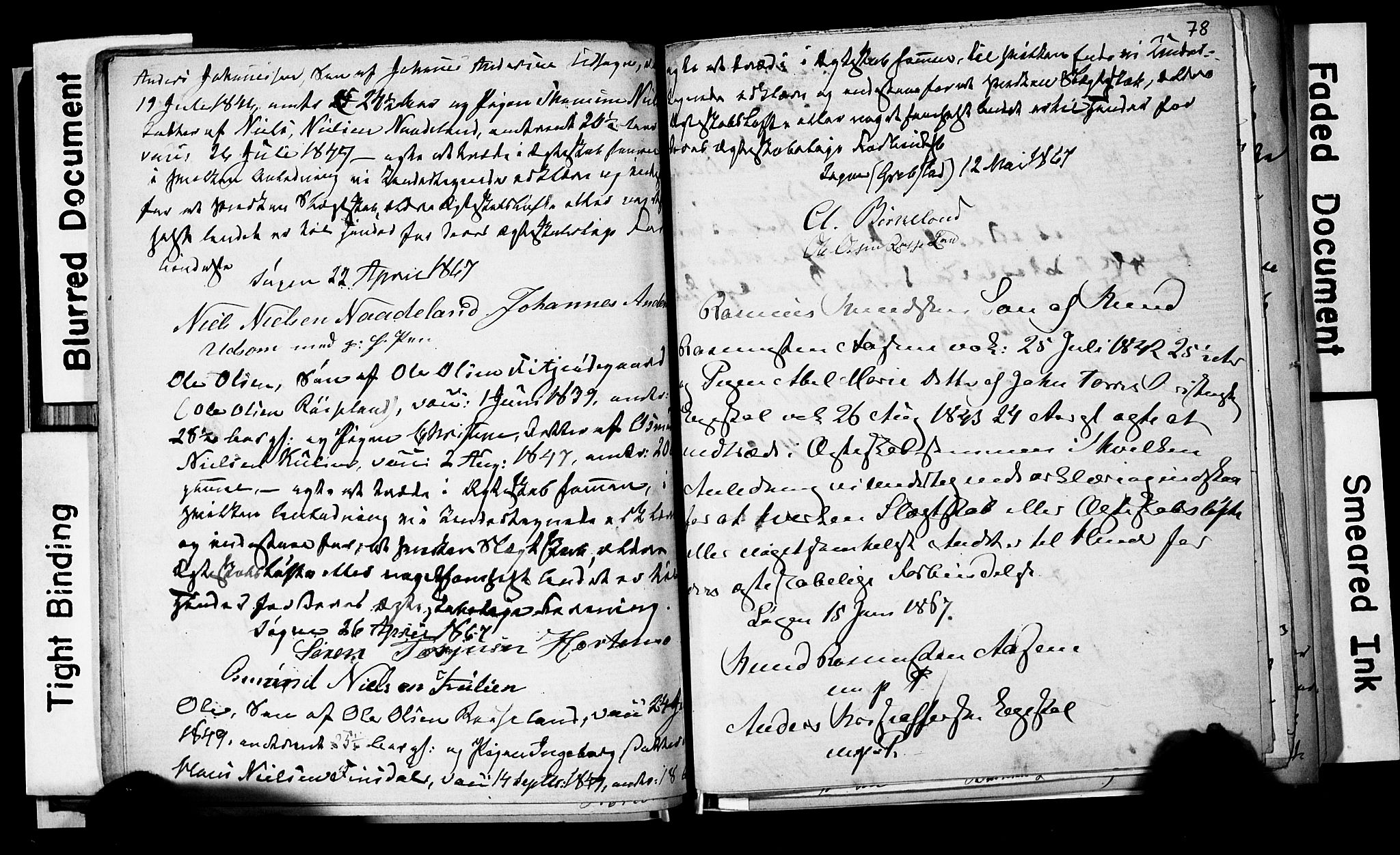 Søgne sokneprestkontor, AV/SAK-1111-0037/F/Fe/L0001: Lysningsprotokoll nr. A III 1, 1853-1870, s. 78