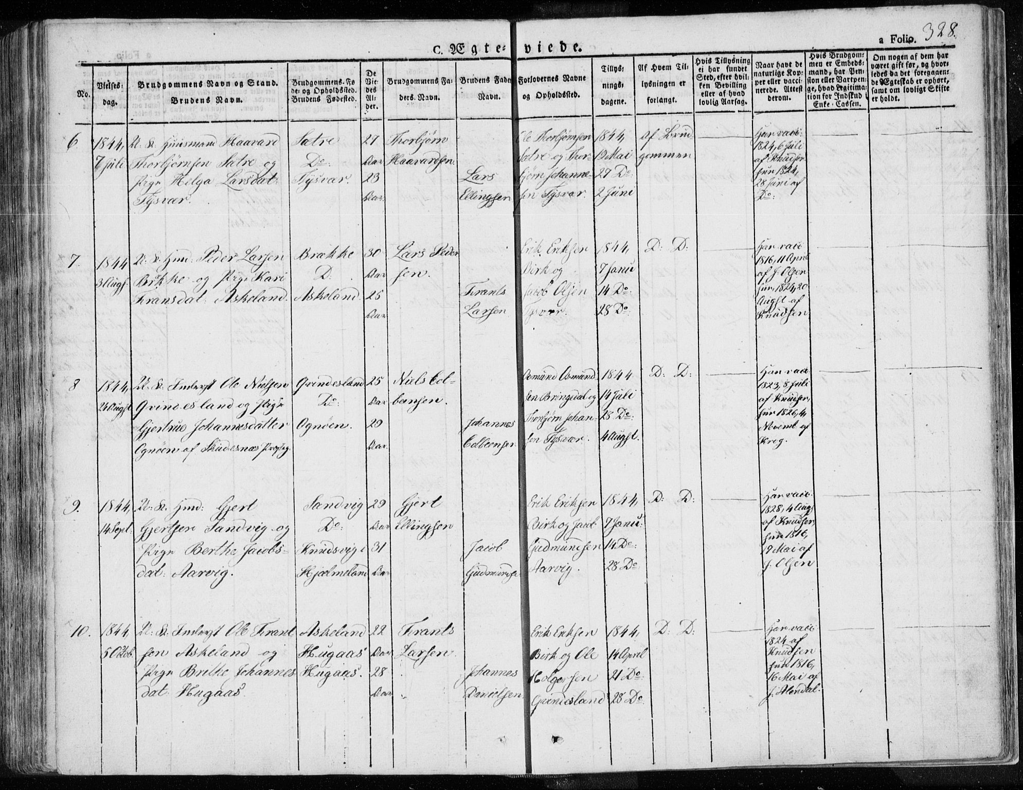 Tysvær sokneprestkontor, SAST/A -101864/H/Ha/Haa/L0001: Ministerialbok nr. A 1.1, 1831-1856, s. 328