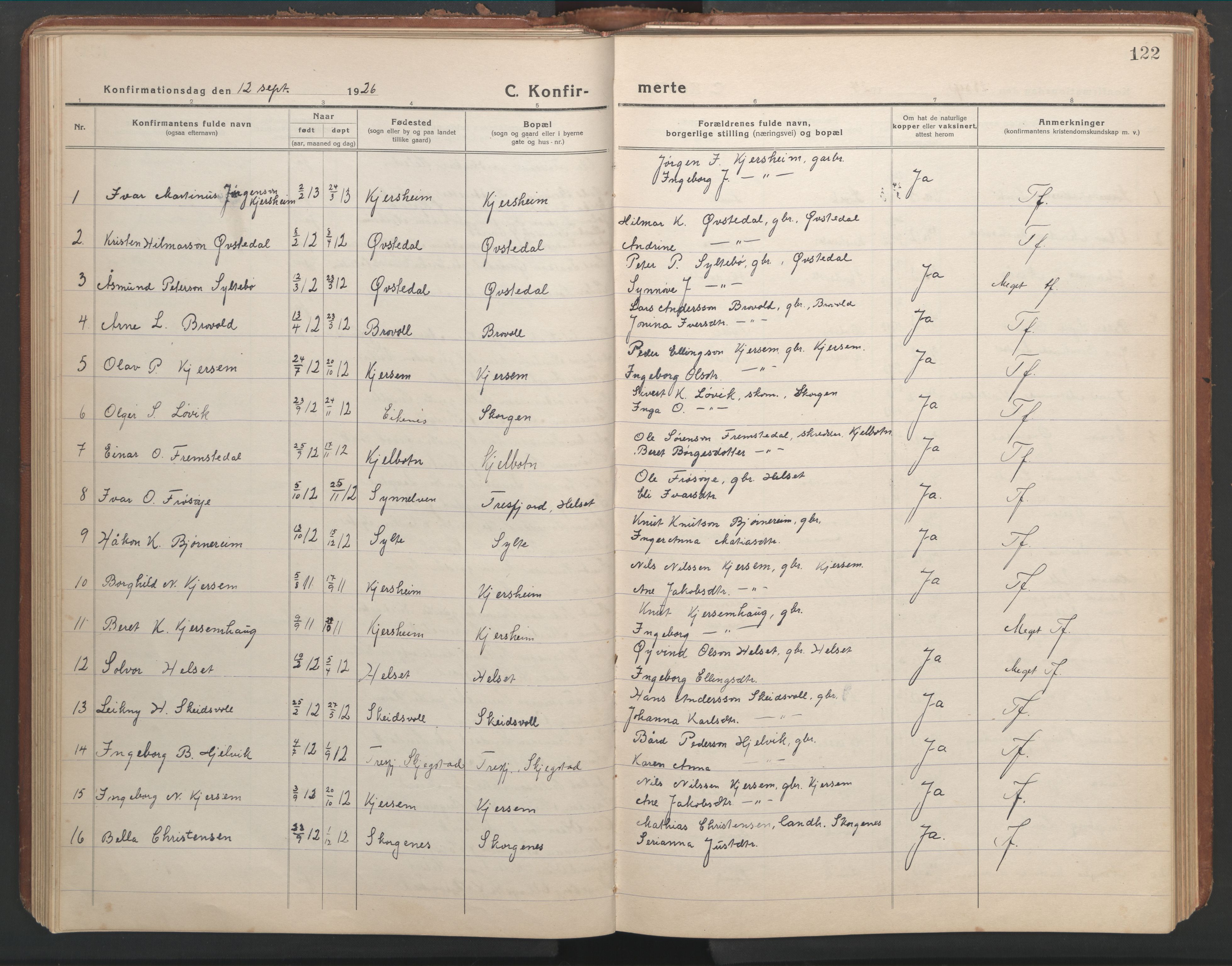 Ministerialprotokoller, klokkerbøker og fødselsregistre - Møre og Romsdal, AV/SAT-A-1454/541/L0548: Klokkerbok nr. 541C03, 1921-1960, s. 122