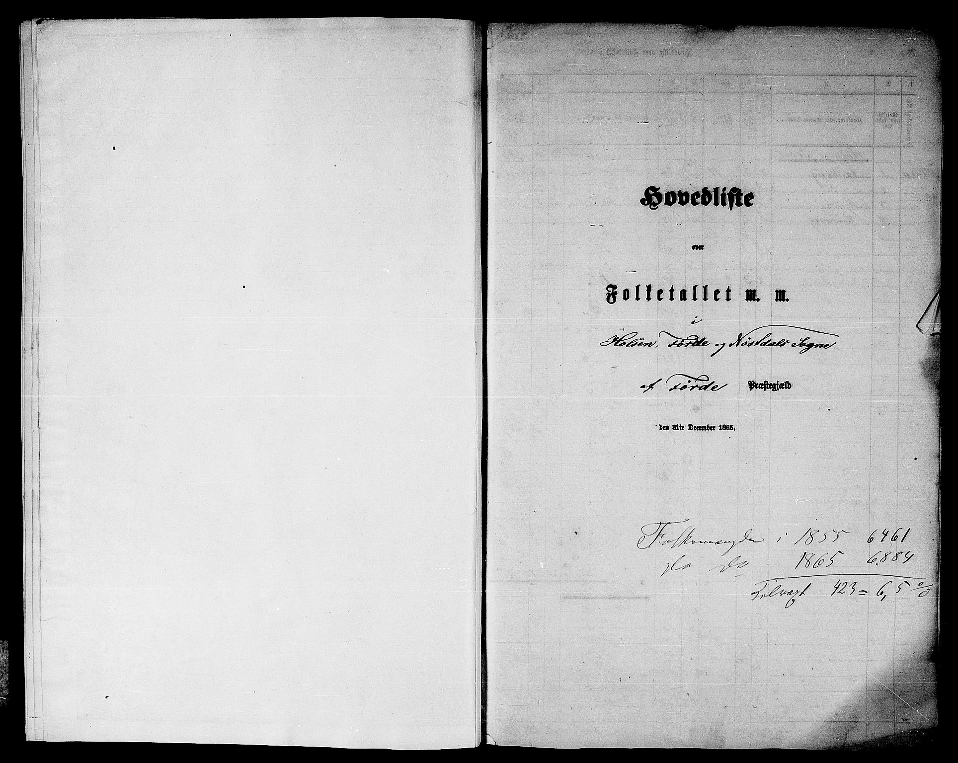 RA, Folketelling 1865 for 1432P Førde prestegjeld, 1865, s. 6