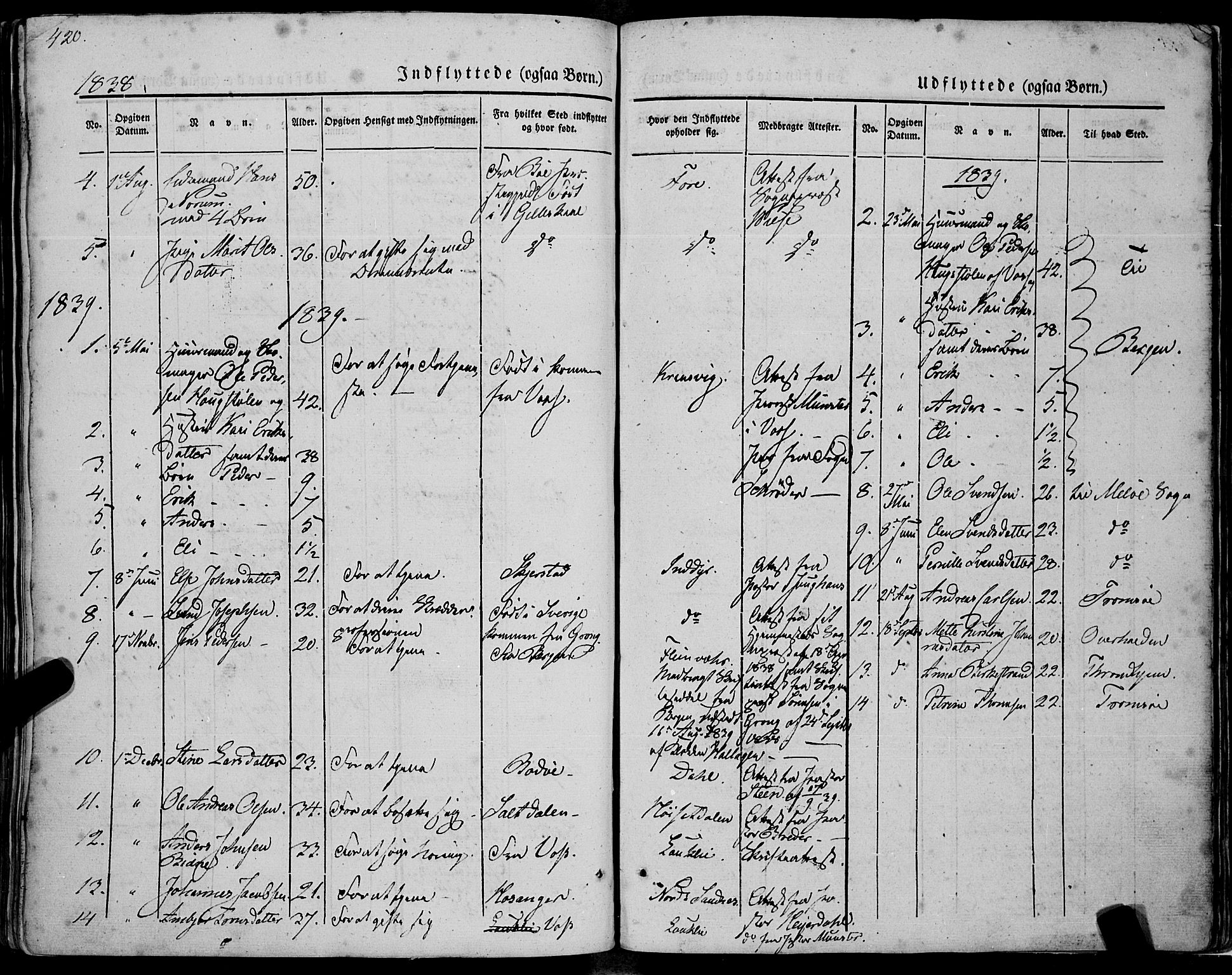 Ministerialprotokoller, klokkerbøker og fødselsregistre - Nordland, SAT/A-1459/805/L0097: Ministerialbok nr. 805A04, 1837-1861, s. 420