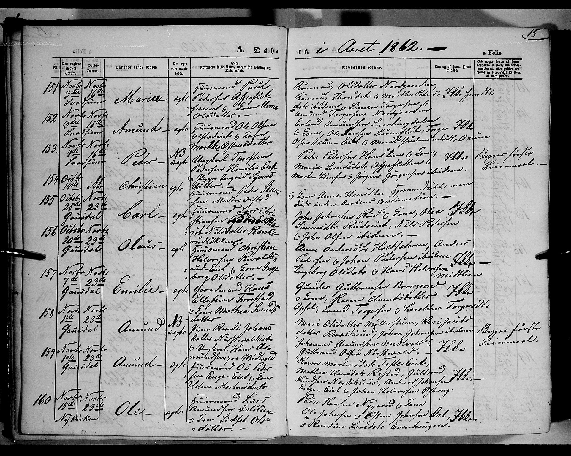 Gausdal prestekontor, AV/SAH-PREST-090/H/Ha/Haa/L0009: Ministerialbok nr. 9, 1862-1873, s. 15