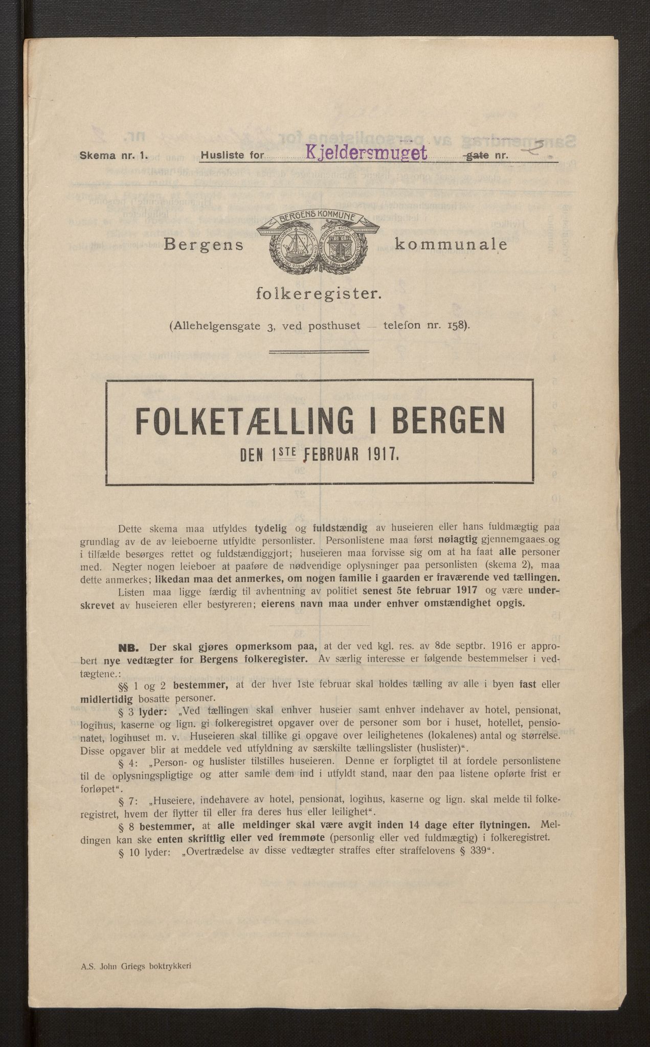 SAB, Kommunal folketelling 1917 for Bergen kjøpstad, 1917, s. 17662