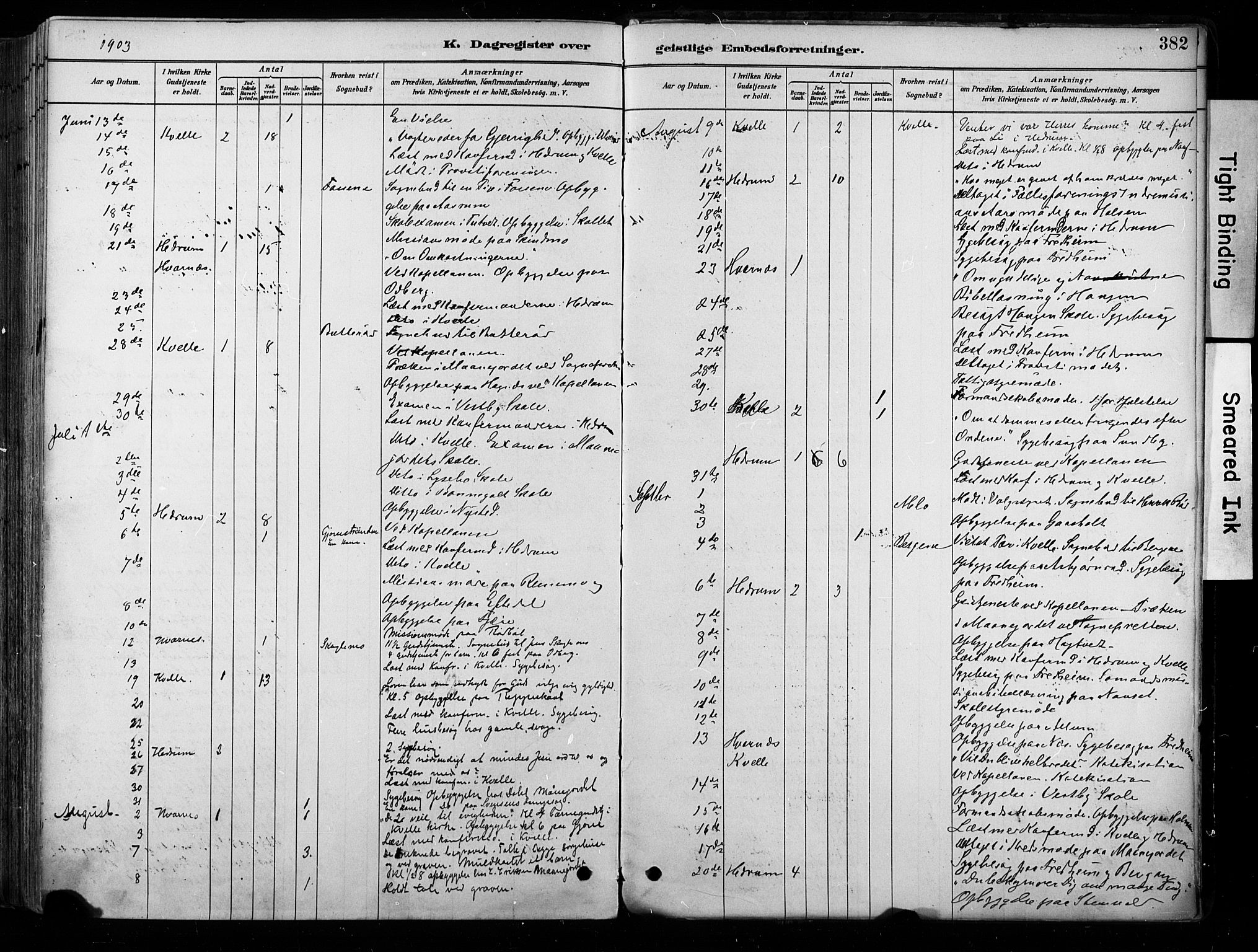 Hedrum kirkebøker, AV/SAKO-A-344/F/Fa/L0009: Ministerialbok nr. I 9, 1881-1903, s. 382