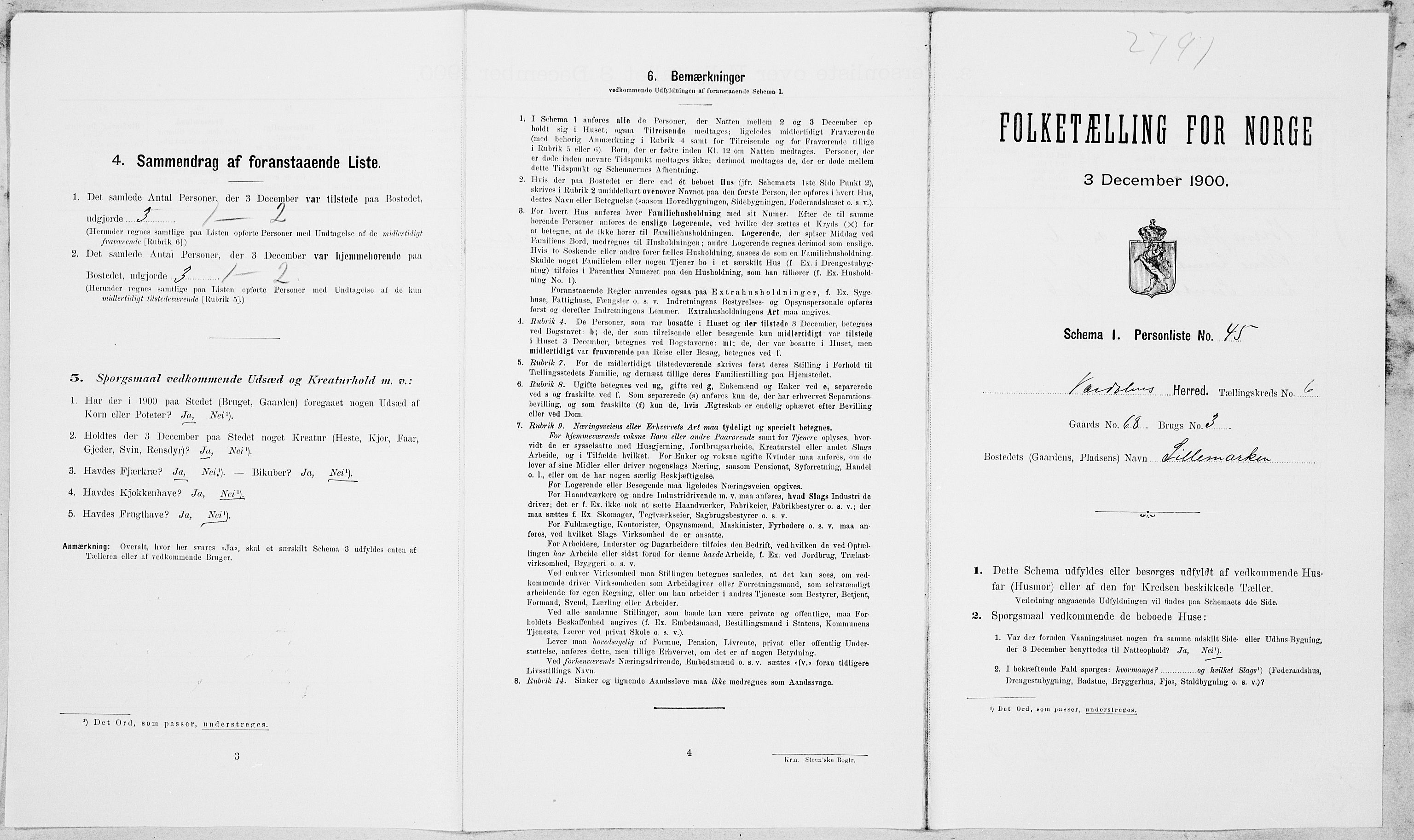 SAT, Folketelling 1900 for 1721 Verdal herred, 1900, s. 1021