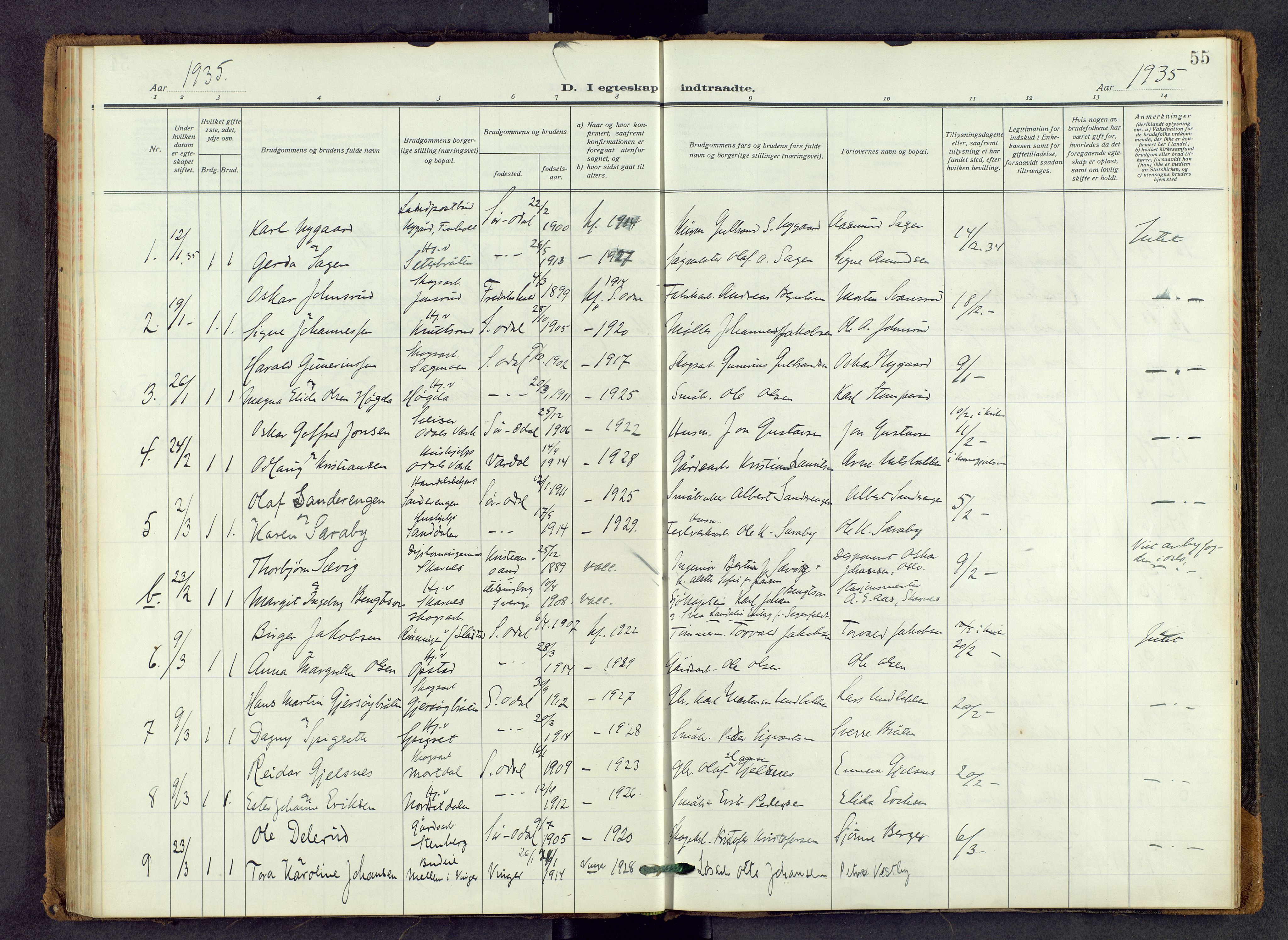 Sør-Odal prestekontor, AV/SAH-PREST-030/H/Ha/Haa/L0011: Ministerialbok nr. 11, 1922-1945, s. 55