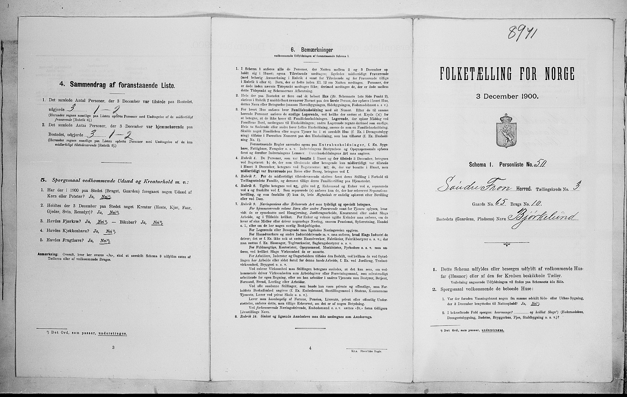 SAH, Folketelling 1900 for 0519 Sør-Fron herred, 1900, s. 401