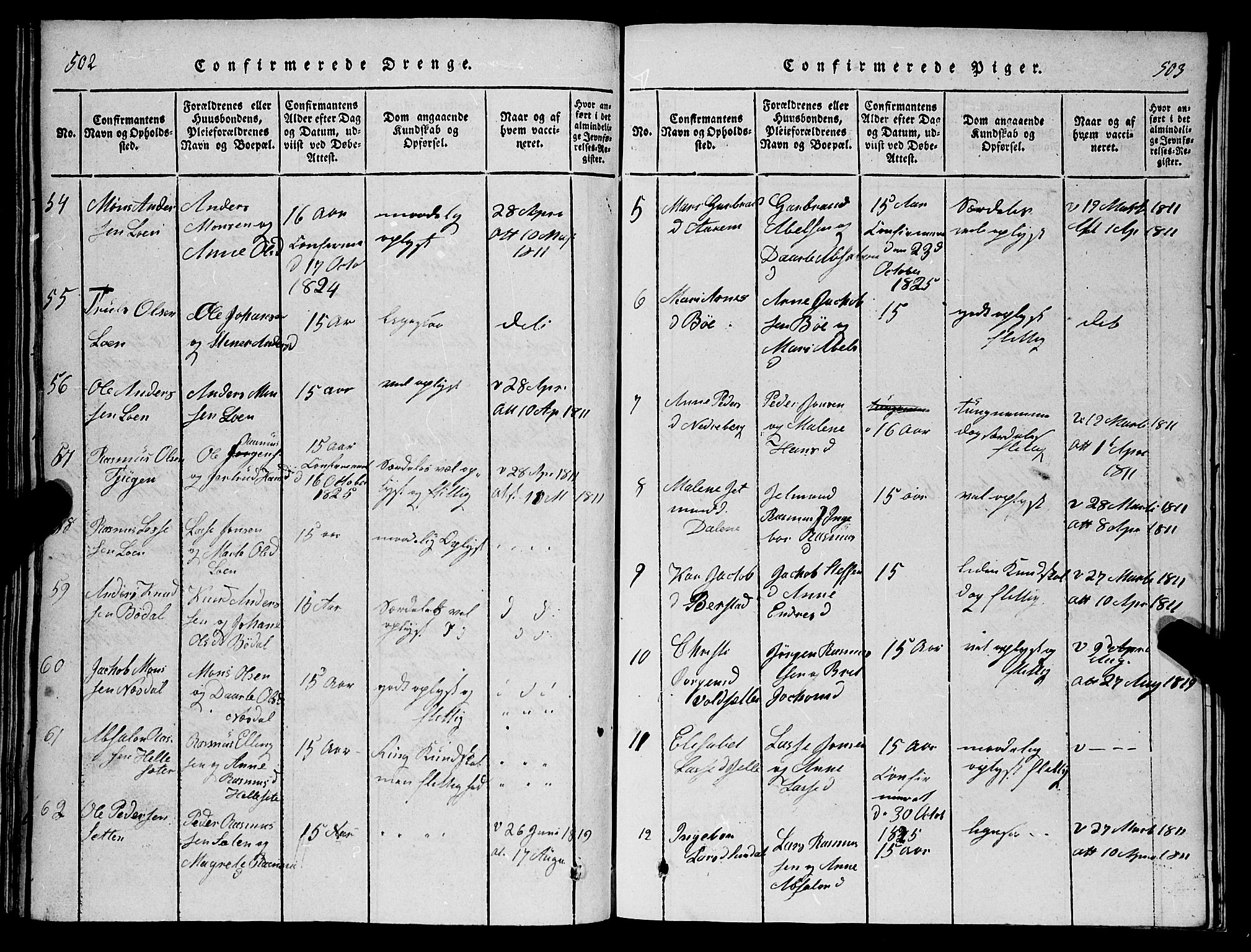 Stryn Sokneprestembete, AV/SAB-A-82501: Klokkerbok nr. C 1, 1801-1845, s. 502-503