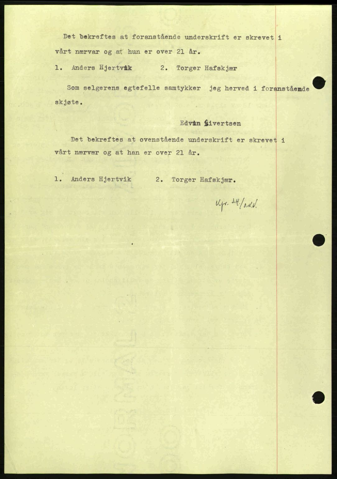 Nordmøre sorenskriveri, SAT/A-4132/1/2/2Ca: Pantebok nr. A89, 1940-1941, Dagboknr: 334/1941