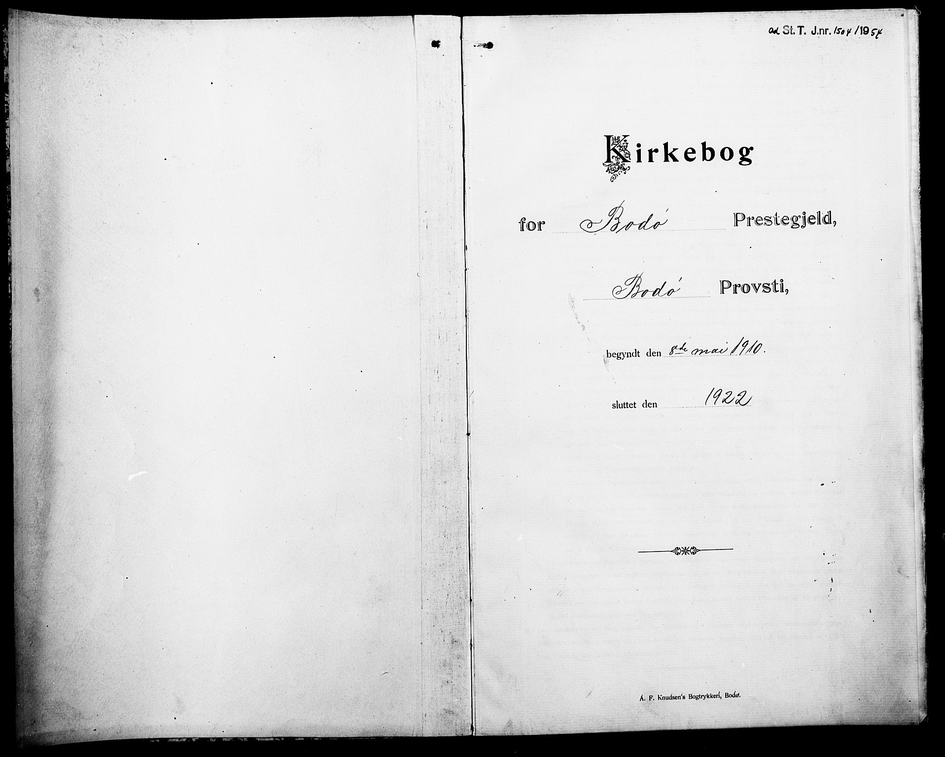 Ministerialprotokoller, klokkerbøker og fødselsregistre - Nordland, AV/SAT-A-1459/801/L0034: Klokkerbok nr. 801C09, 1910-1922