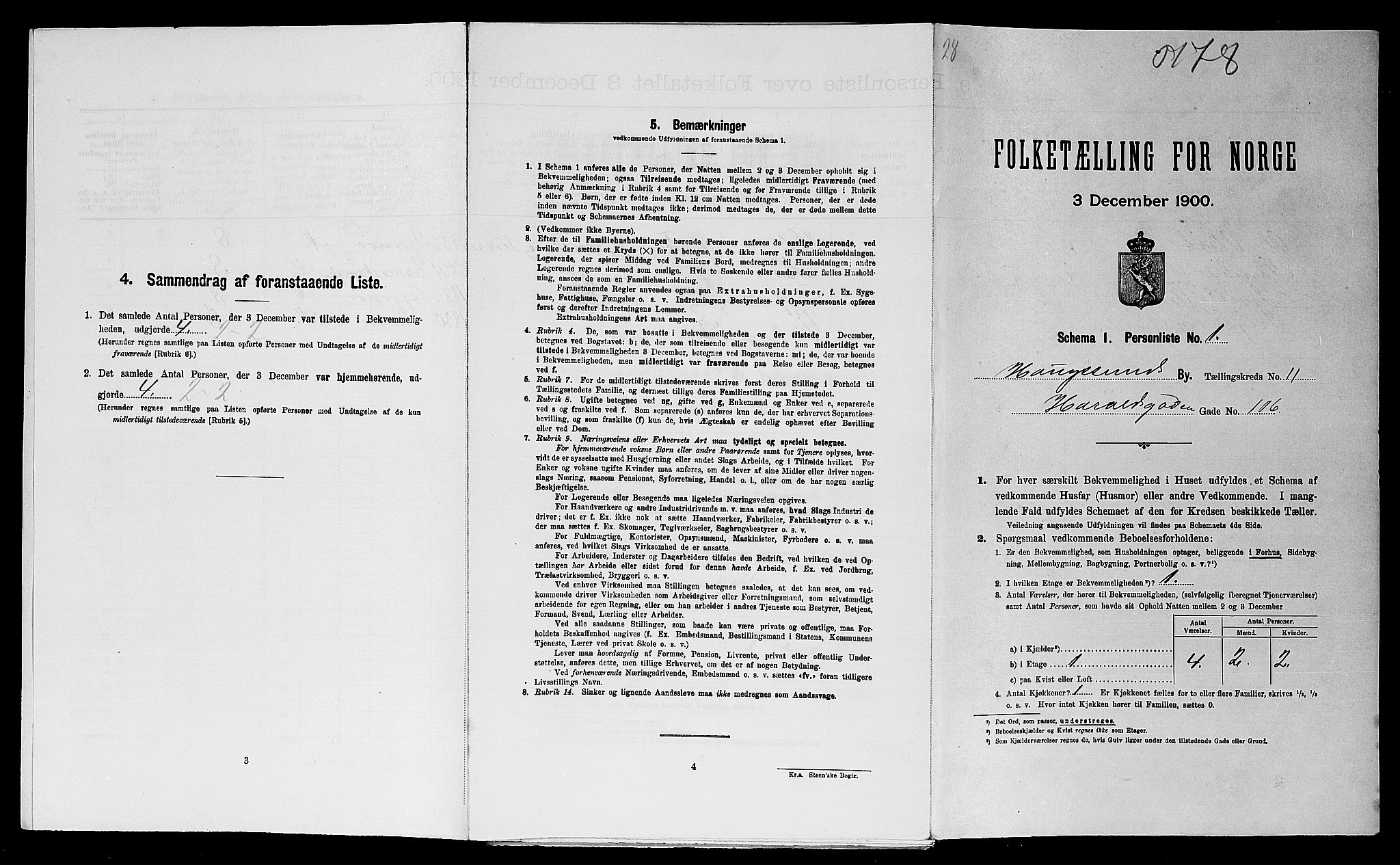 SAST, Folketelling 1900 for 1106 Haugesund kjøpstad, 1900, s. 1529