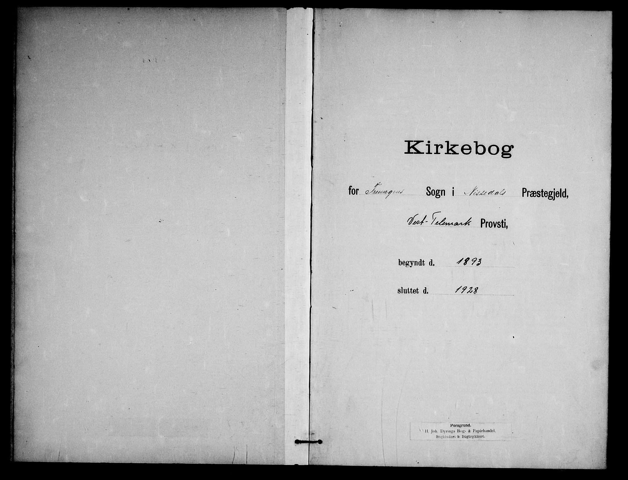 Nissedal kirkebøker, SAKO/A-288/G/Gb/L0003: Klokkerbok nr. II 3, 1893-1928