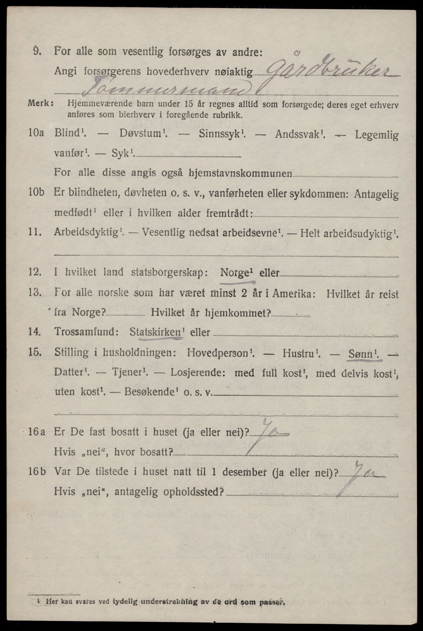 SAST, Folketelling 1920 for 1146 Tysvær herred, 1920, s. 2187