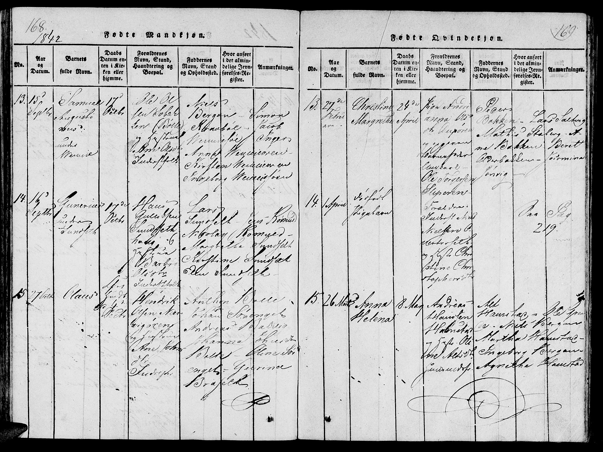 Ministerialprotokoller, klokkerbøker og fødselsregistre - Nord-Trøndelag, SAT/A-1458/733/L0322: Ministerialbok nr. 733A01, 1817-1842, s. 168-169