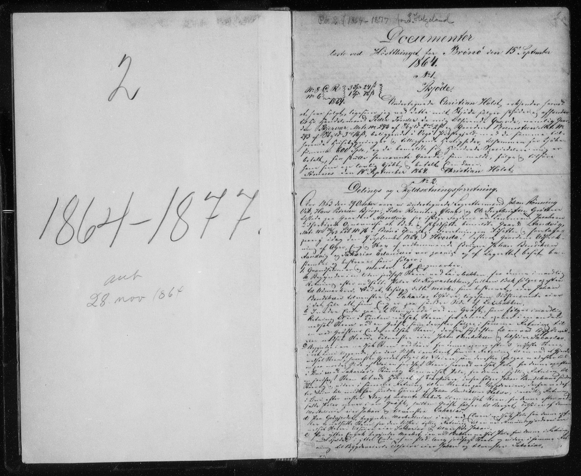 Søndre Helgeland sorenskriveri, SAT/A-4575/1/2/2C/L0002: Pantebok nr. 13, 1864-1877, s. 1