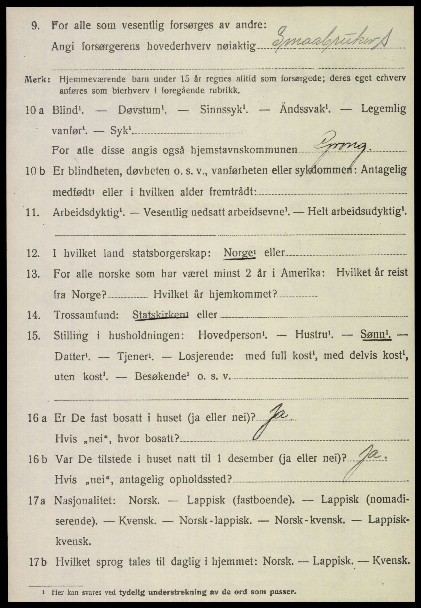 SAT, Folketelling 1920 for 1742 Grong herred, 1920, s. 1232