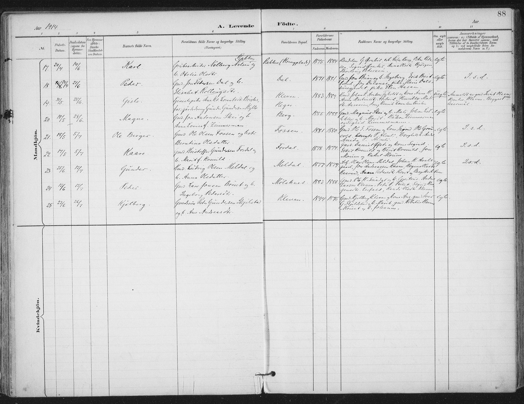 Ministerialprotokoller, klokkerbøker og fødselsregistre - Nord-Trøndelag, SAT/A-1458/703/L0031: Ministerialbok nr. 703A04, 1893-1914, s. 88