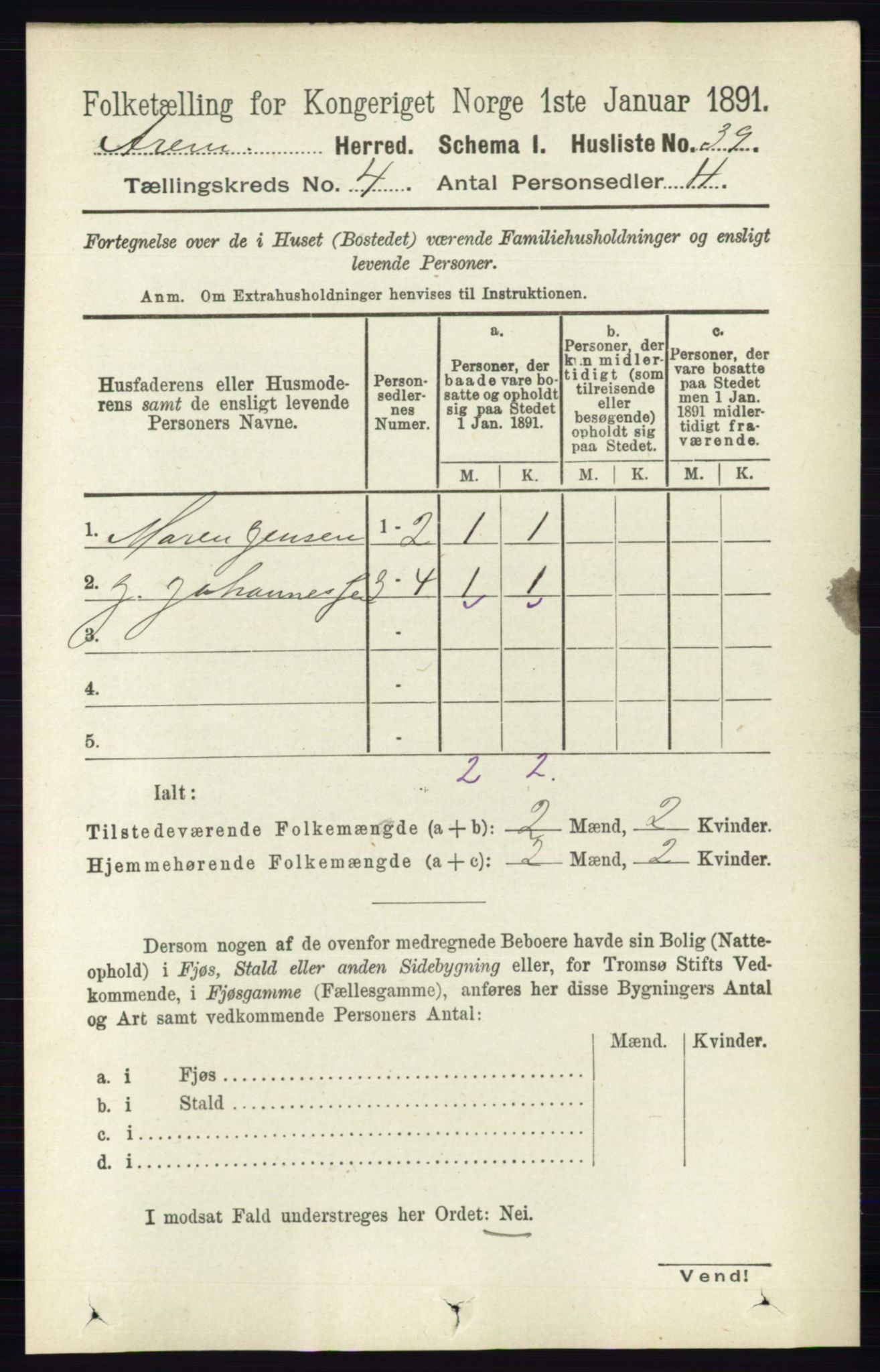 RA, Folketelling 1891 for 0118 Aremark herred, 1891, s. 1868