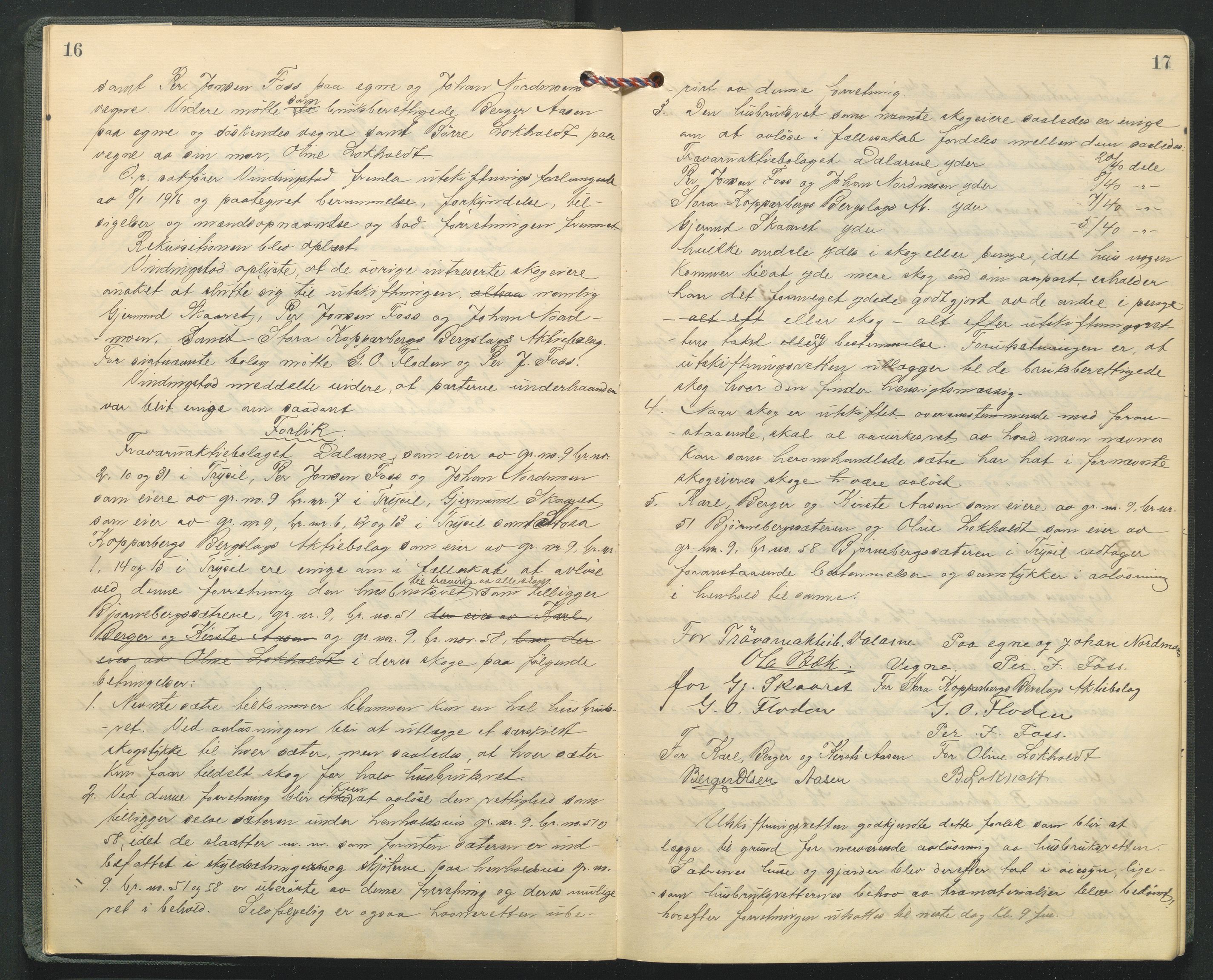 Hedmark og Østerdal jordskifterett, AV/SAH-JORDSKIFTEH-002/G/Ga/L0005/0001: Rettsbøker / Rettsbok - O, 1916-1921, s. 16-17
