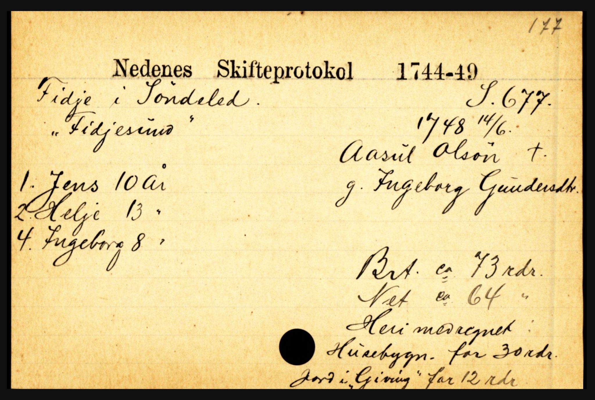 Nedenes sorenskriveri før 1824, AV/SAK-1221-0007/H, s. 6675