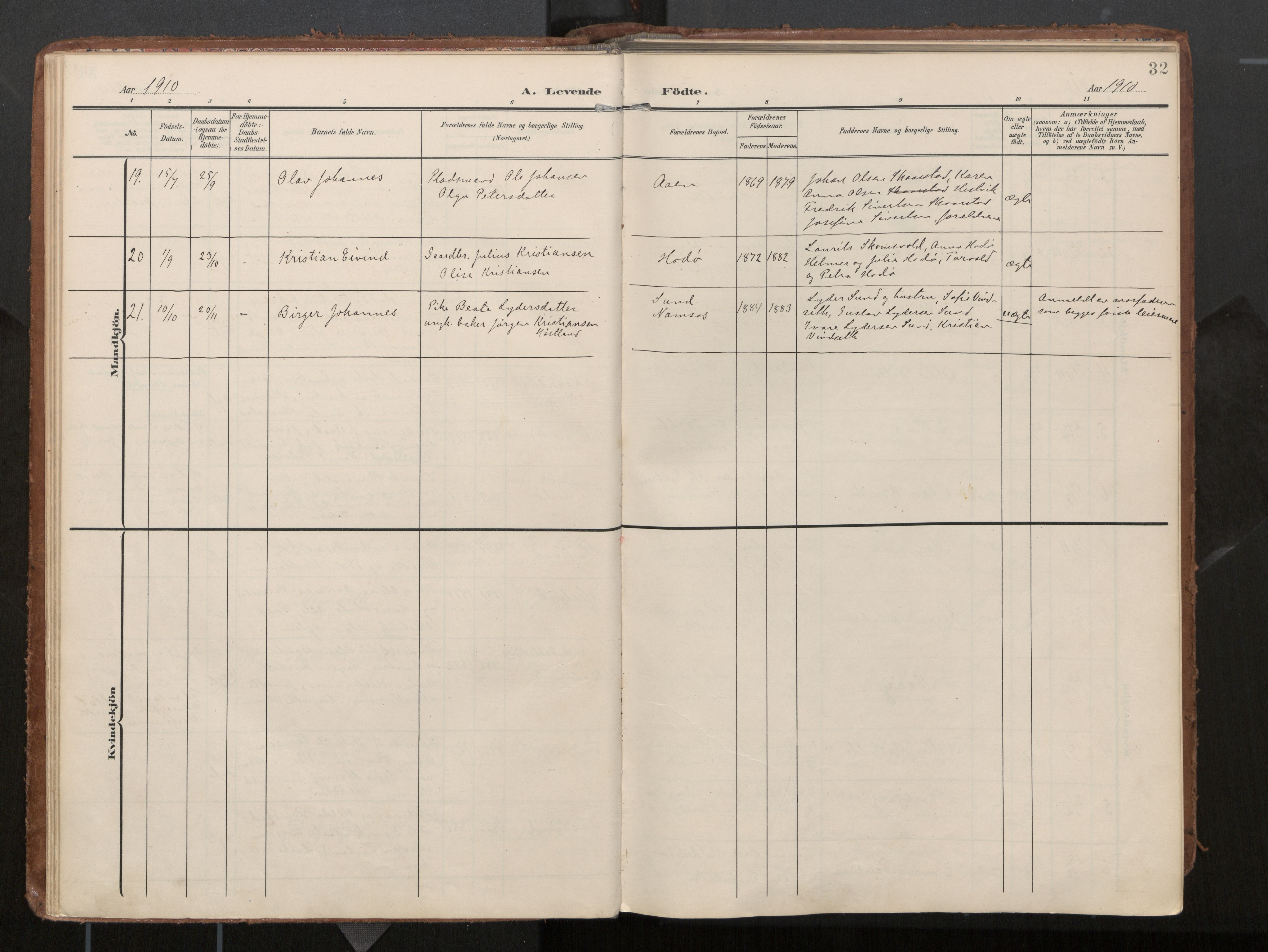 Ministerialprotokoller, klokkerbøker og fødselsregistre - Nord-Trøndelag, AV/SAT-A-1458/774/L0629: Ministerialbok, 1904-1926, s. 32