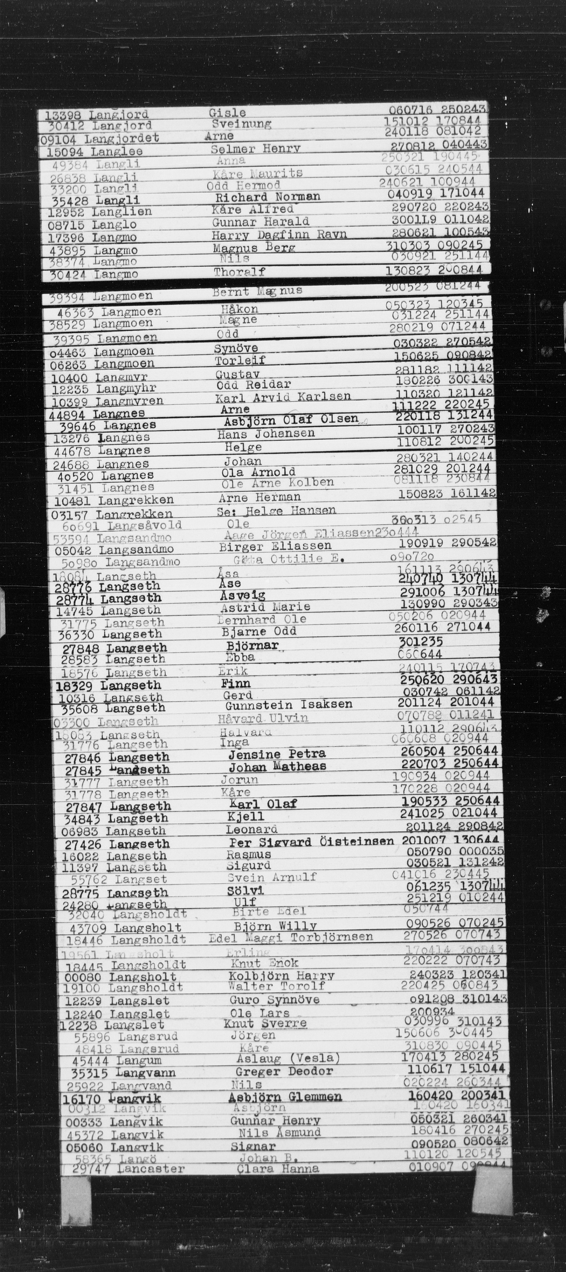Den Kgl. Norske Legasjons Flyktningskontor, RA/S-6753/V/Va/L0022: Kjesäterkartoteket.  Alfabetisk register, A-Å., 1940-1945, s. 505