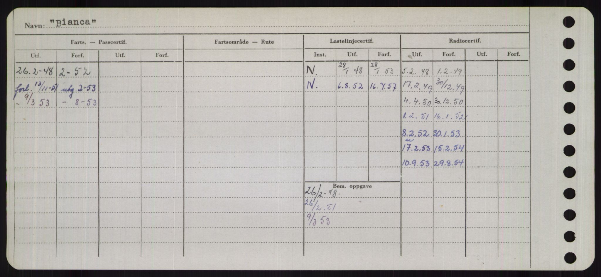 Sjøfartsdirektoratet med forløpere, Skipsmålingen, RA/S-1627/H/Hb/L0001: Fartøy, A-D, s. 252